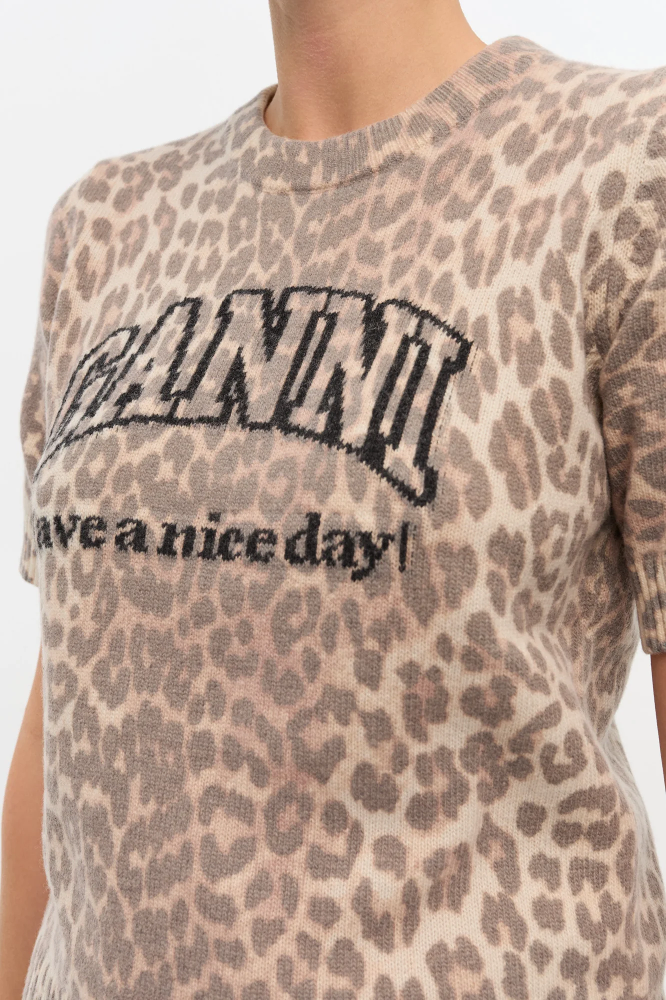 Wool Mix T-Shirt | Leopard - Image 6