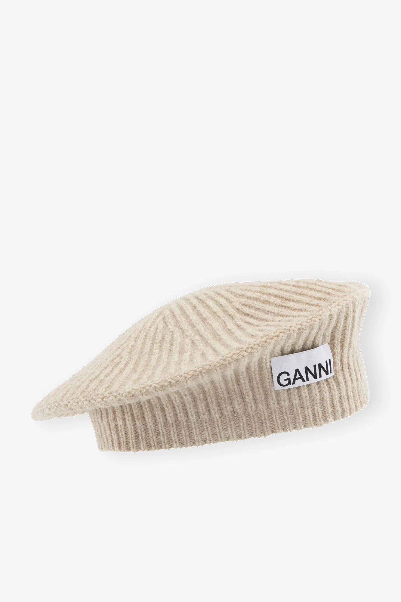Wool Rib Knit Beret | Brazilian Sand - Image 2