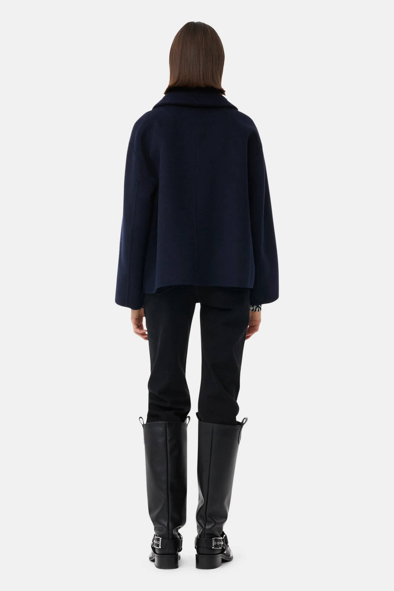 Wool Wide Collar Jacket | Sky Captain - Image 5