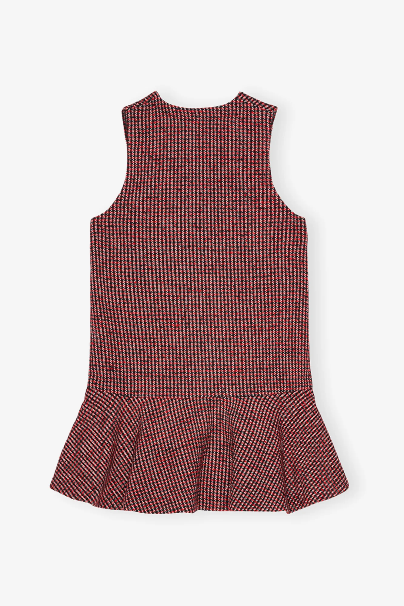 Woollen Check Mini Dress | Racing Red - Image 2