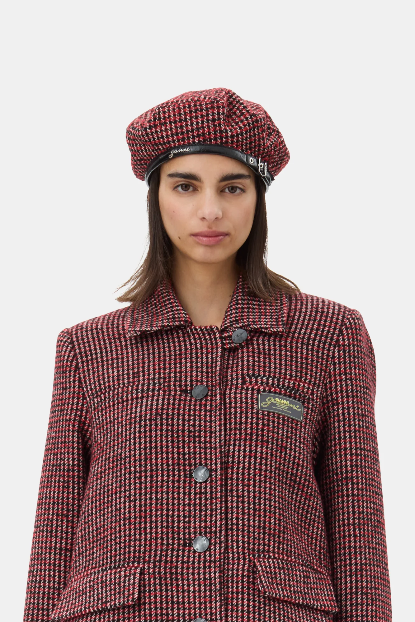 Woven Beret Check | Racing Red - Image 2