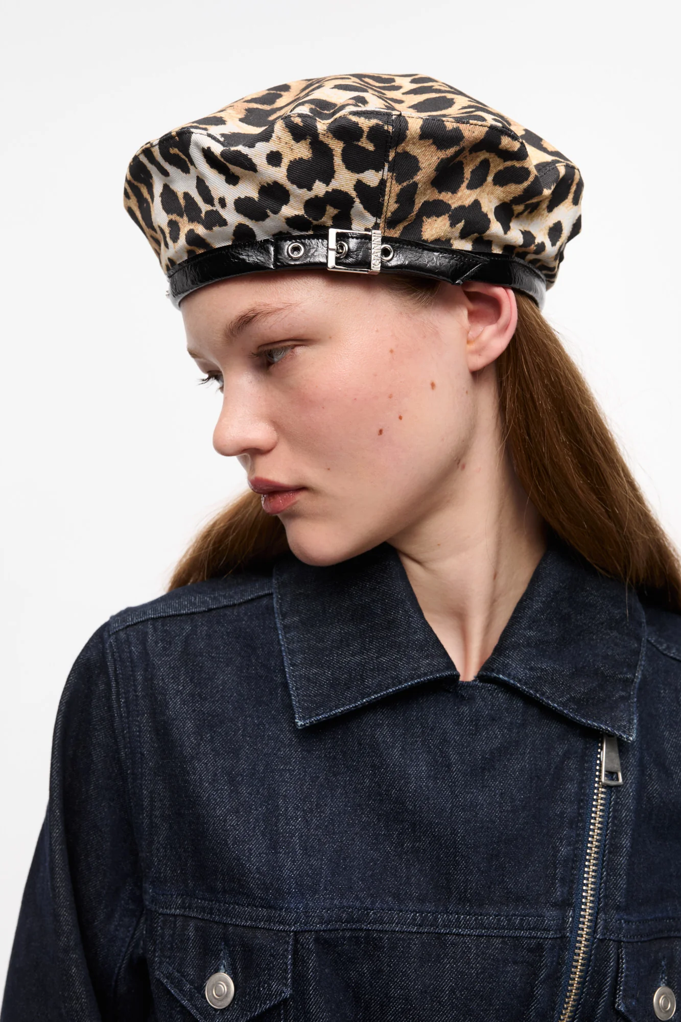 Woven Beret Cotton | Leopard - Image 3