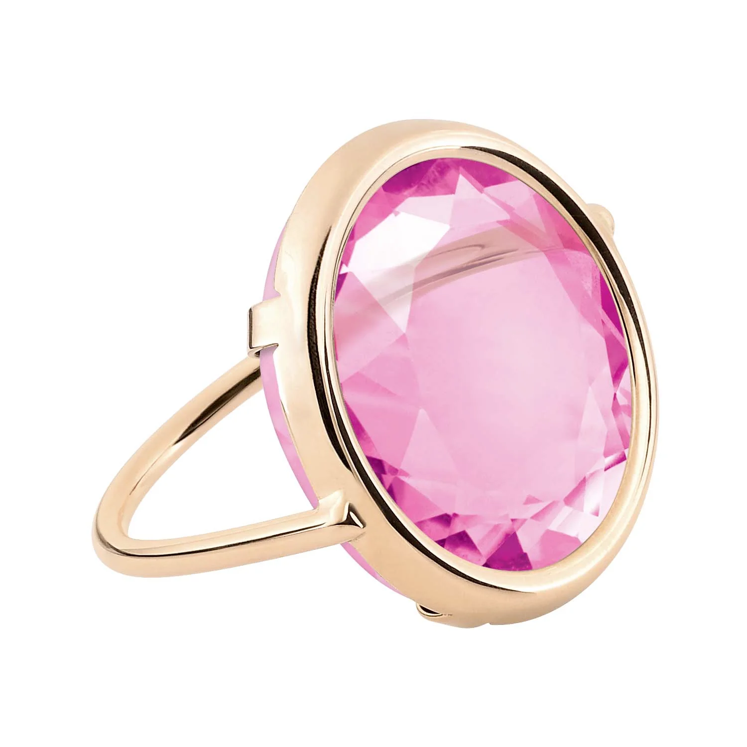 Pink Corundum Disc Ring | 18K Rose Gold - Image 3