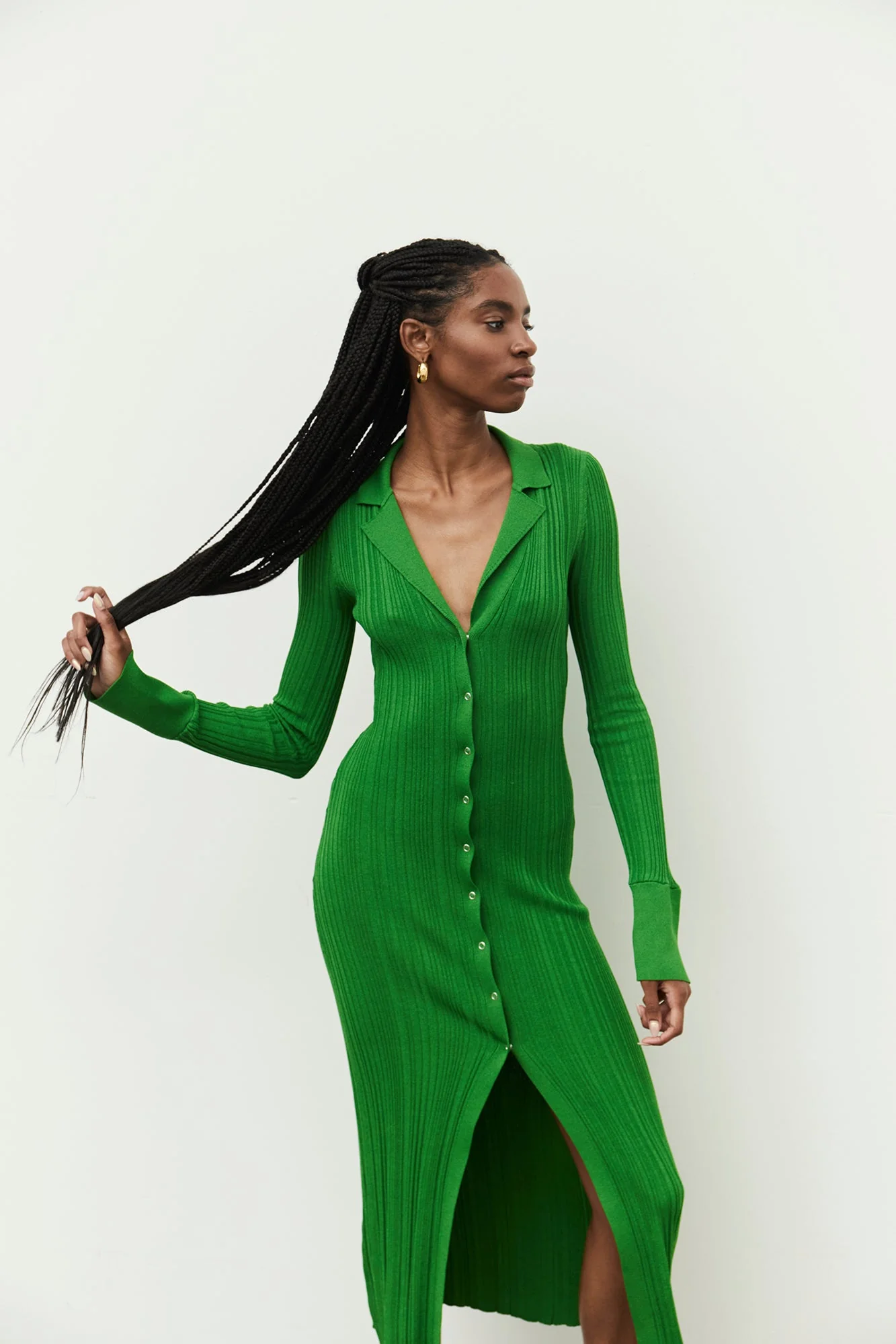 Brianna Knit Dress | Emerald - Image 2