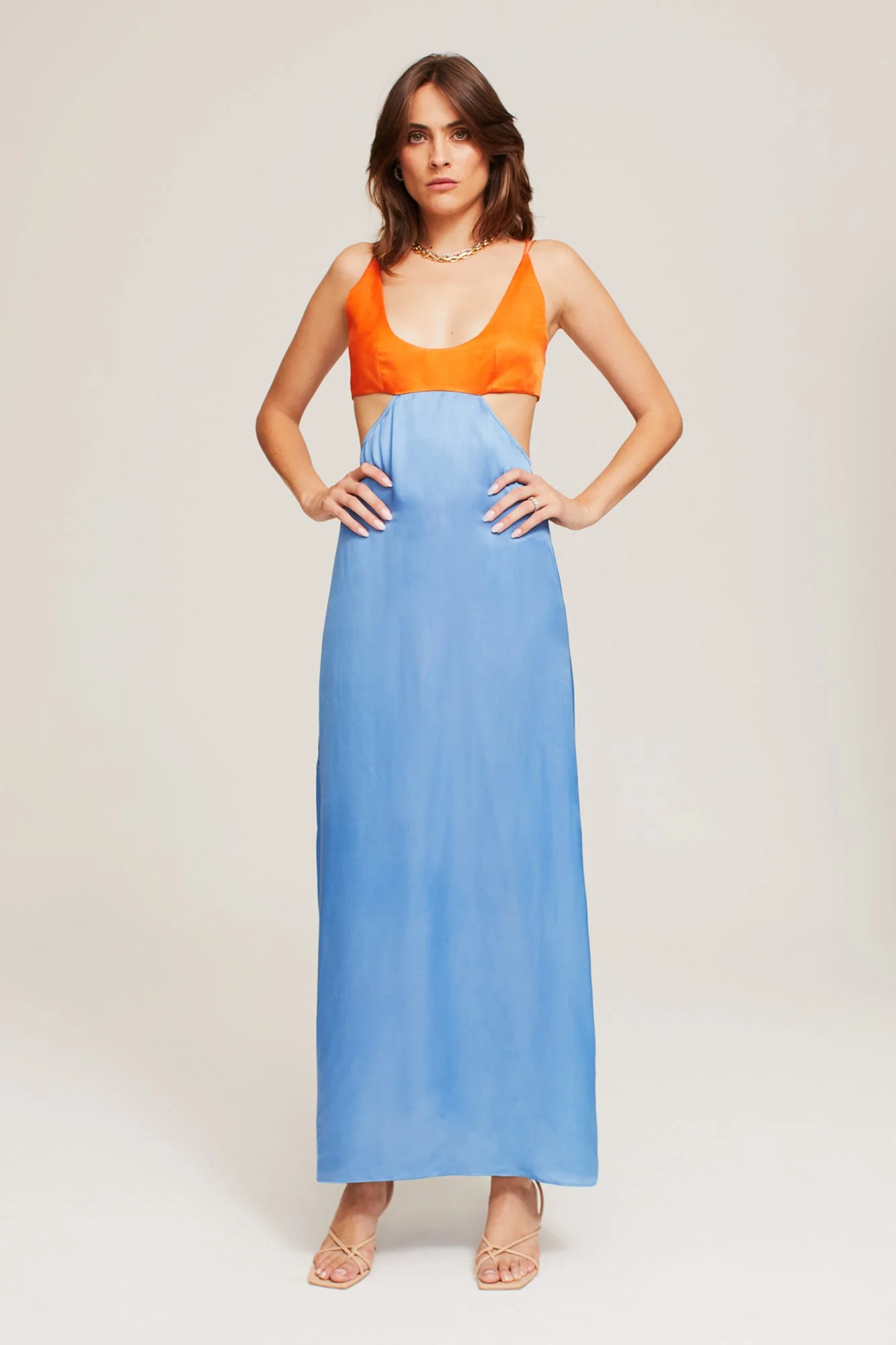 Bridget Maxi Dress | Persimmon/Malibu Blue - Image 2
