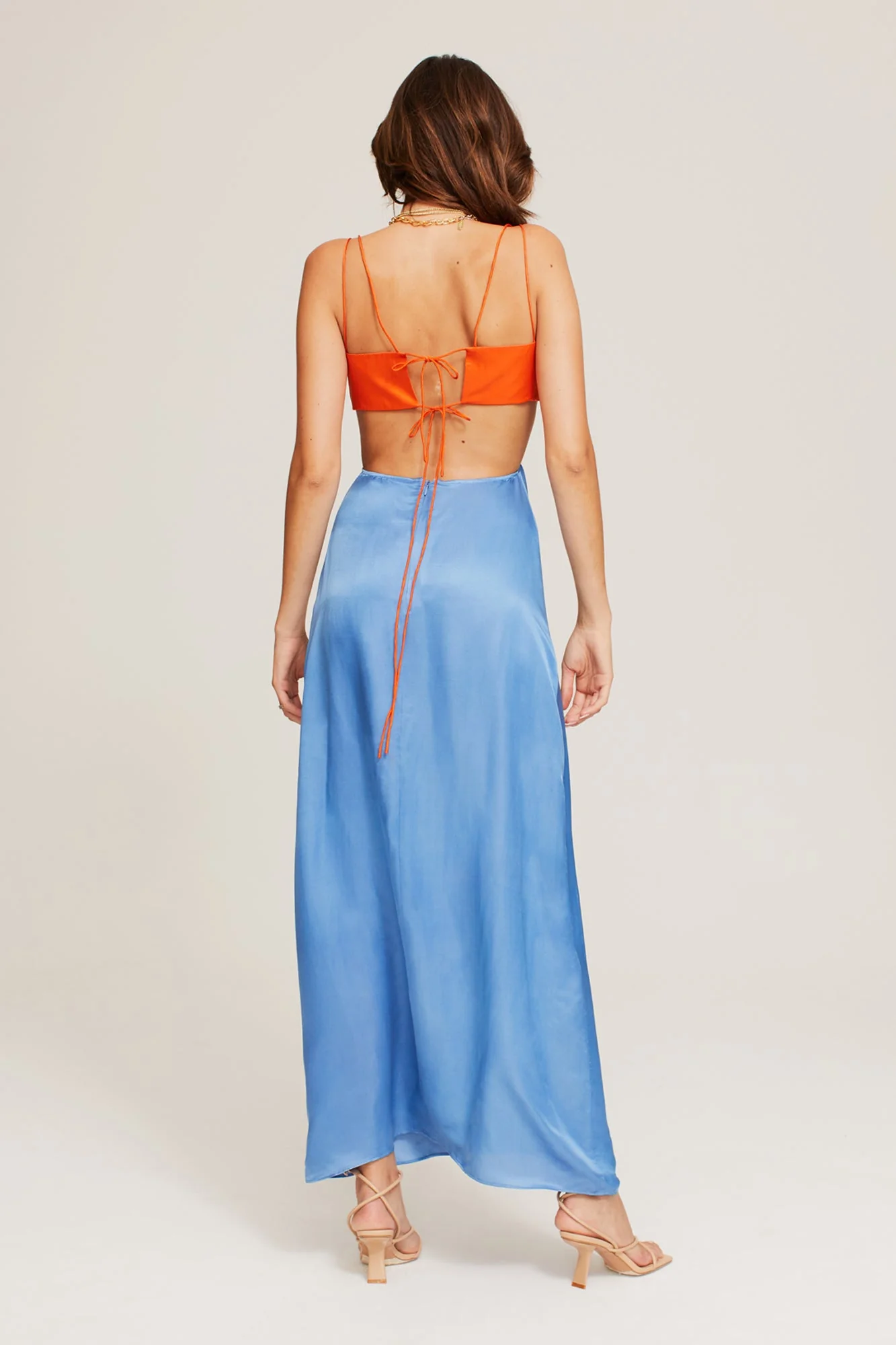 Bridget Maxi Dress | Persimmon/Malibu Blue - Image 3