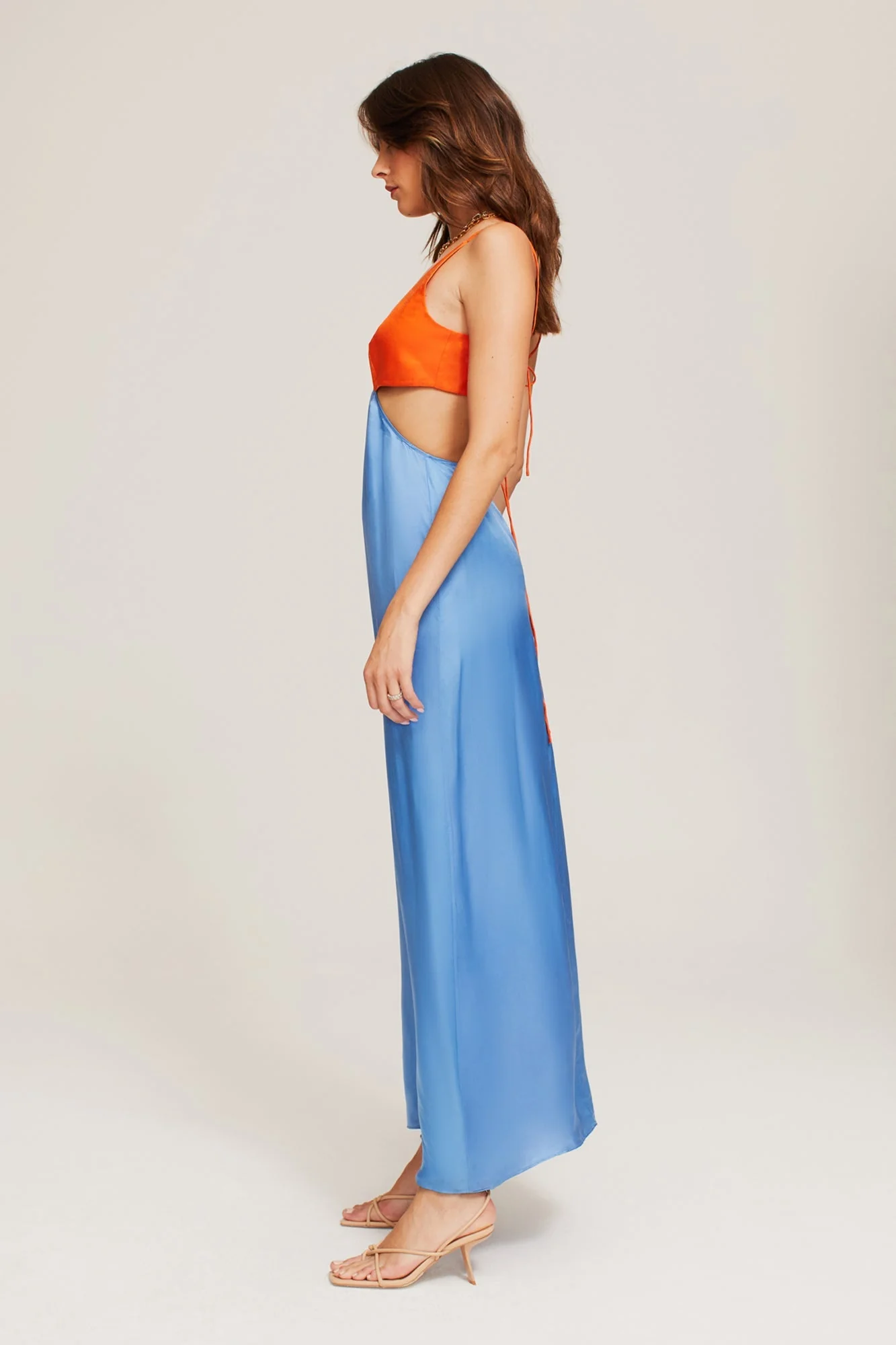Bridget Maxi Dress | Persimmon/Malibu Blue - Image 4
