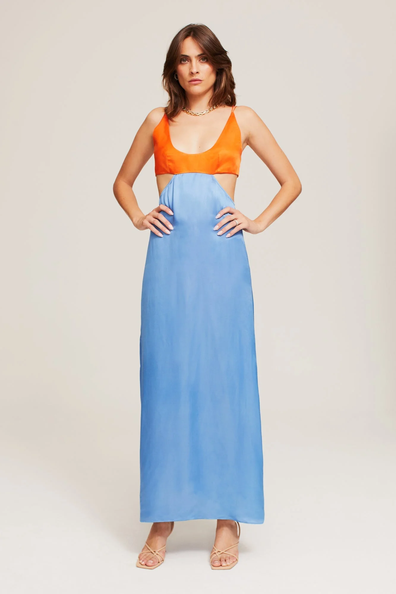 Bridget Maxi Dress | Persimmon/Malibu Blue - Image 6