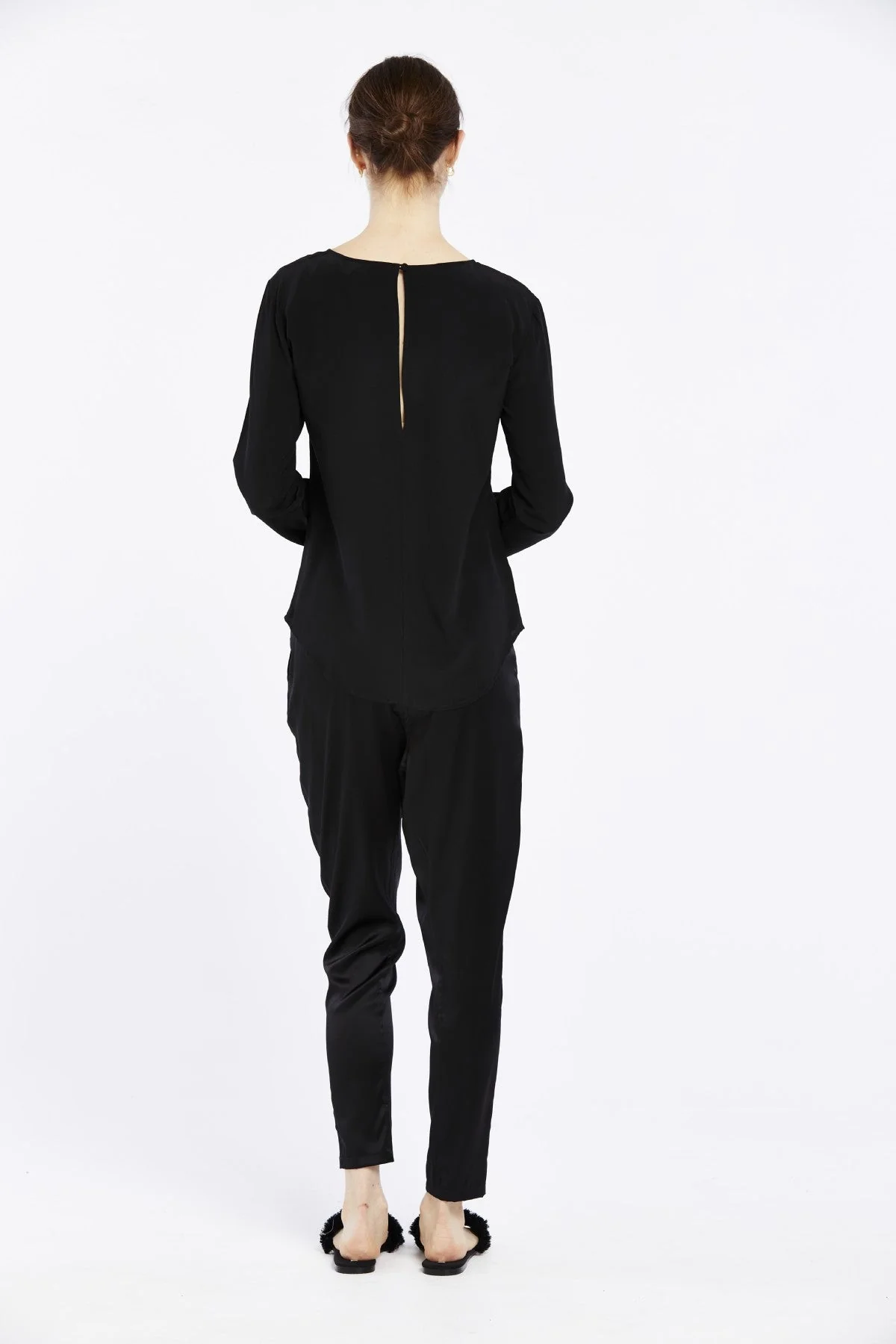 Carine Lone Sleeve Top | Black - Image 3