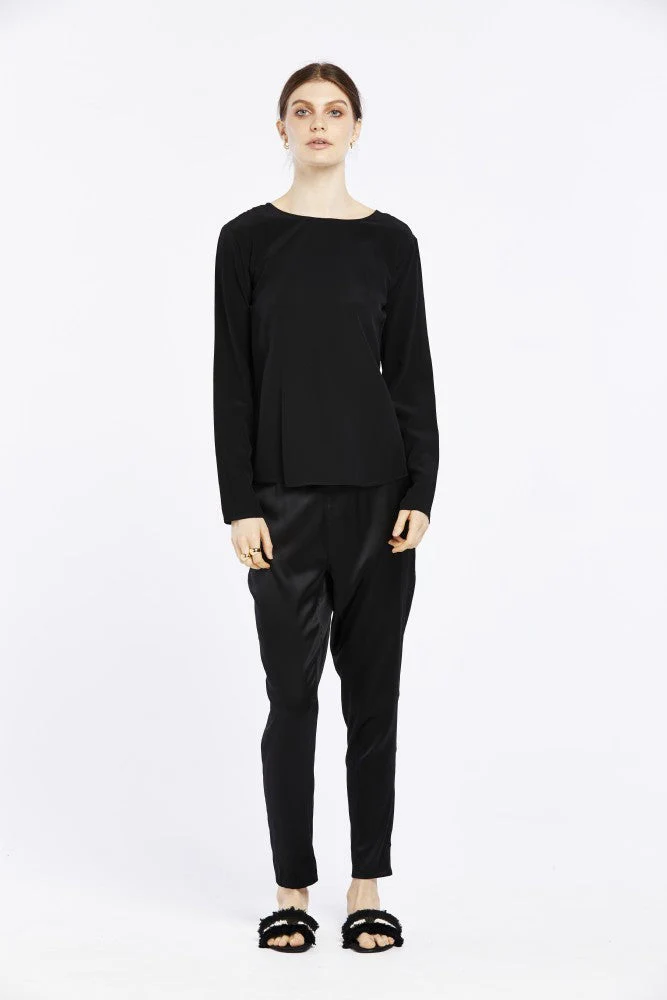 Carine Lone Sleeve Top | Black - Image 4