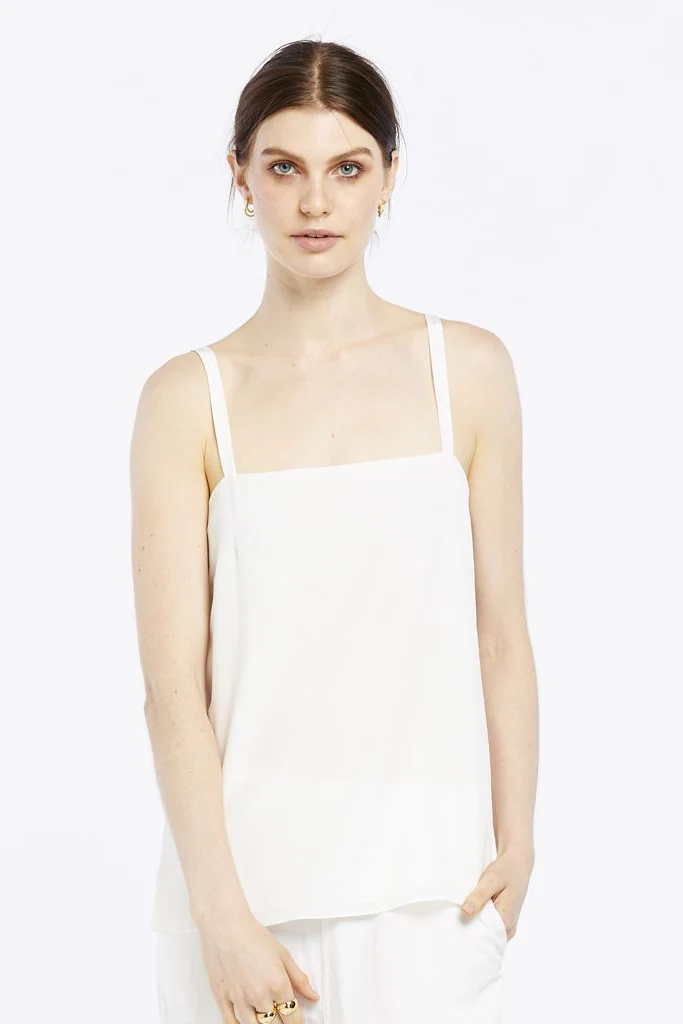 Chloe Square Neck Cami - Thick Strap | Black
