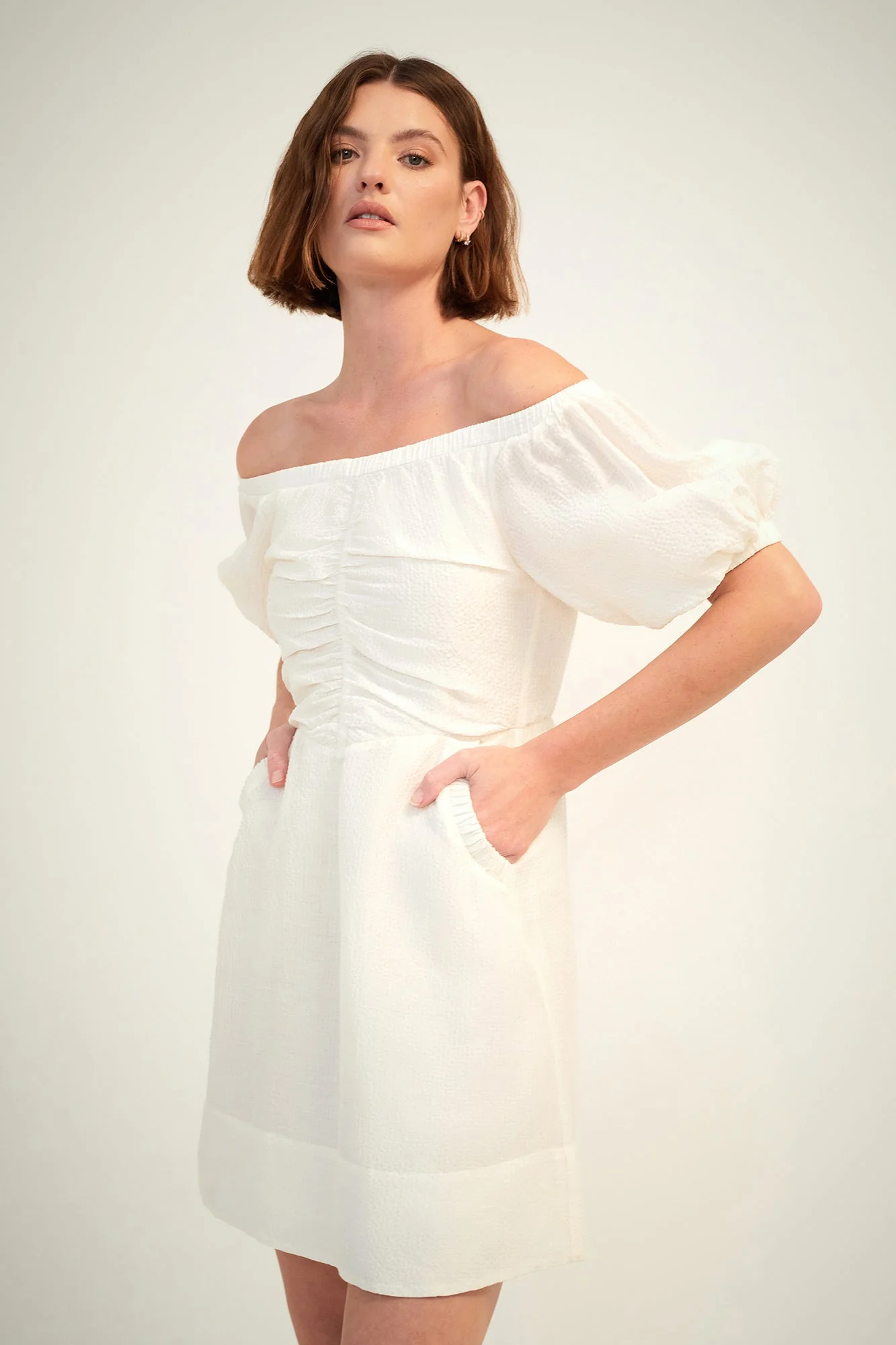 Dakota Short Dress | Ivory - Image 2