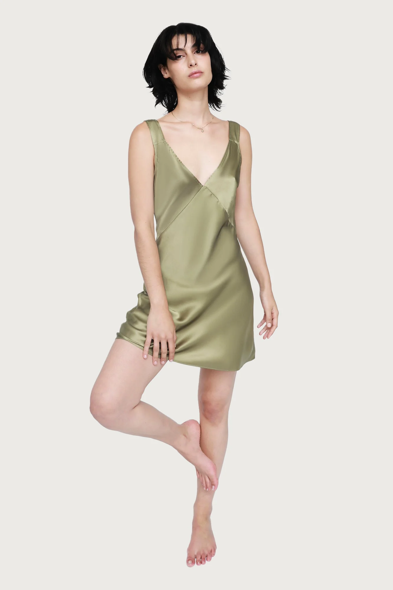 Day To Night Mini Dress | Khaki - Image 6