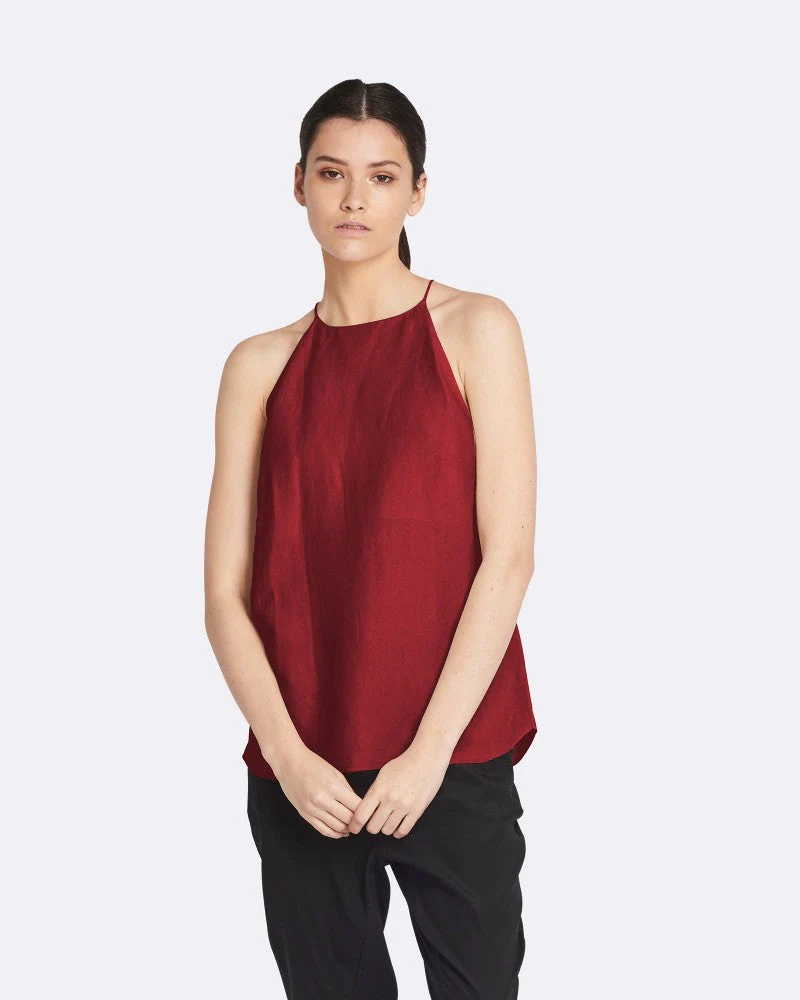 Emma Linen Halter Neck Cami | Creme - Image 6