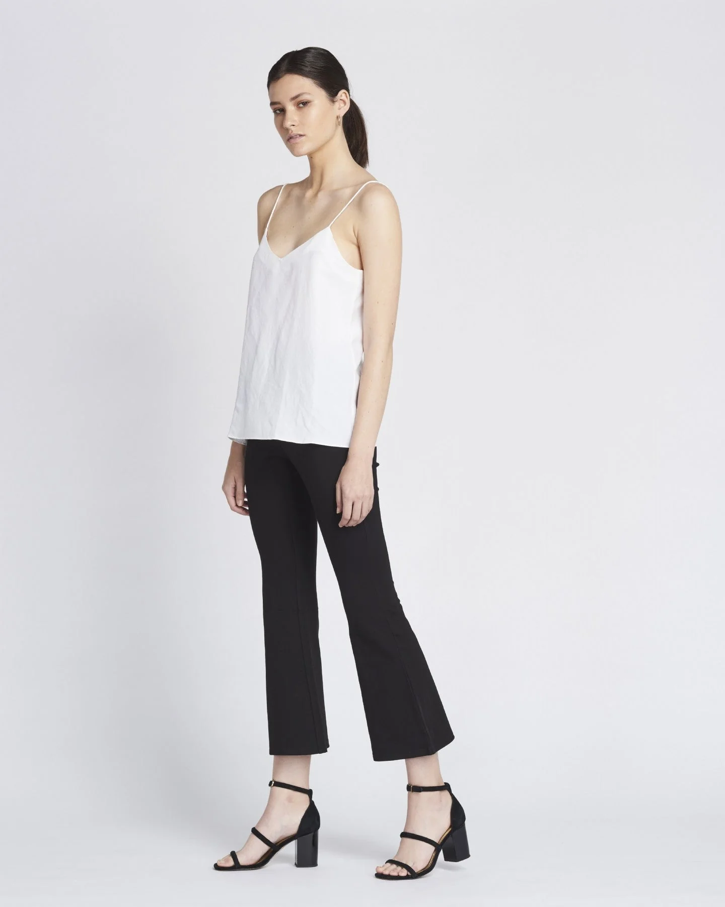 Eva V-Neck Linen Cami | Creme - Image 2