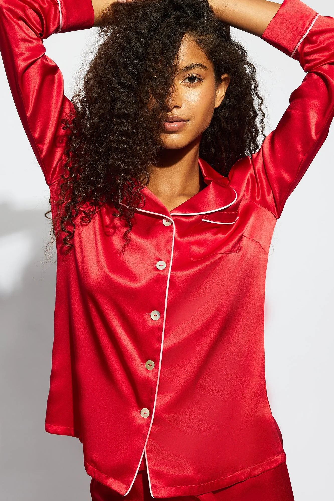 Fine Finishes Pajama | Chilli Red With Candy Pink - Image 2