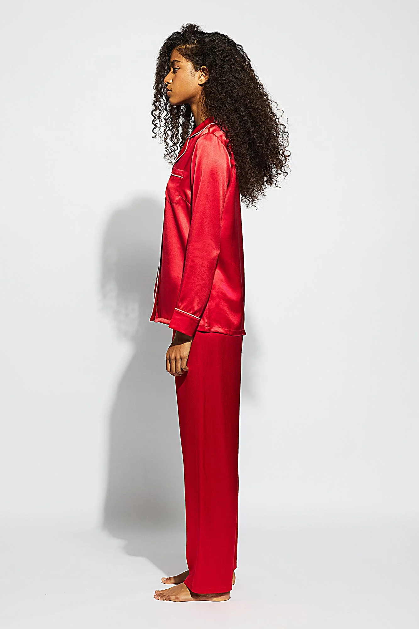 Fine Finishes Pajama | Chilli Red With Candy Pink - Image 4