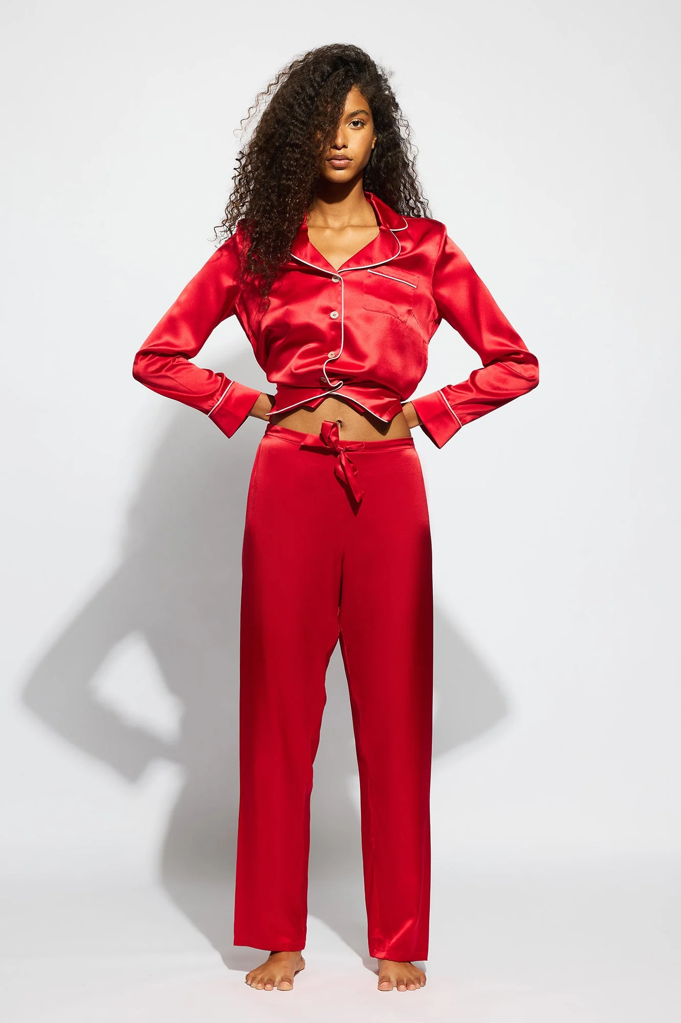 Fine Finishes Pajama | Chilli Red With Candy Pink - Image 6