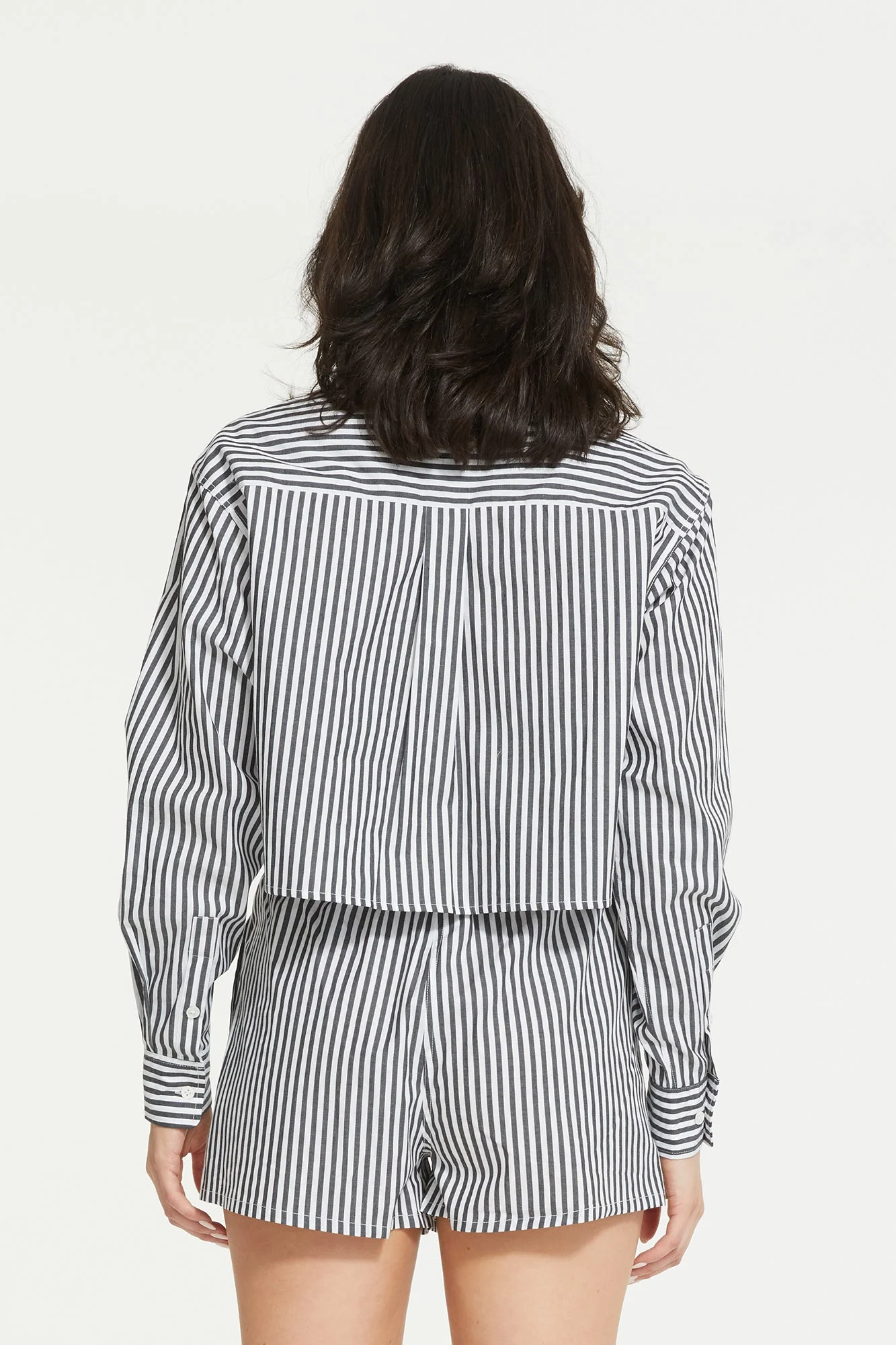 Franca Stripe Crop Shirt | Black Stripe - Image 4