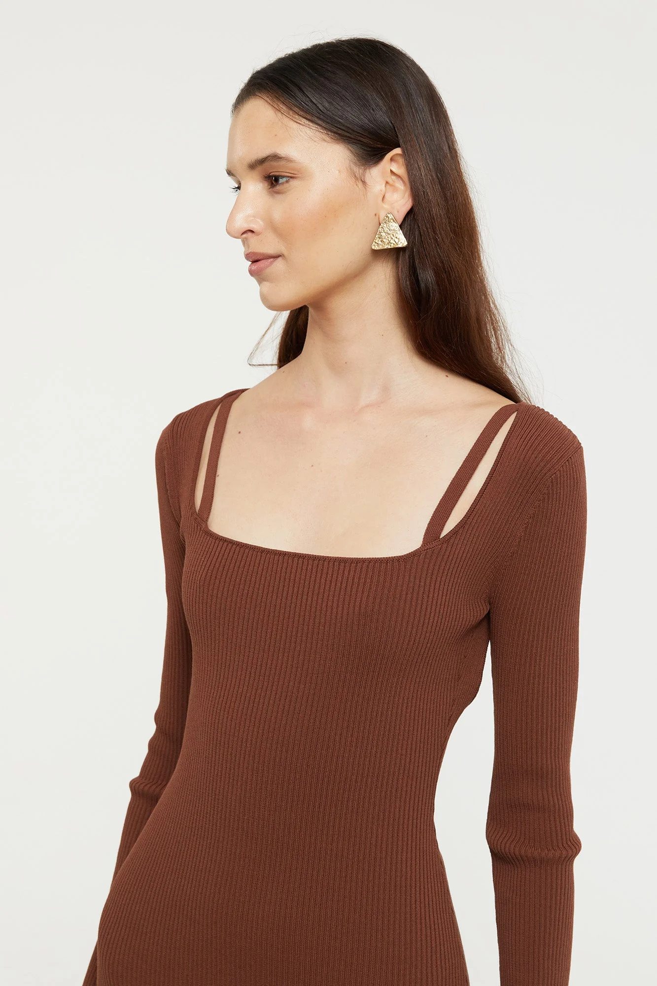 Hazel Dress | Chocolate/Sky Blue - Image 2