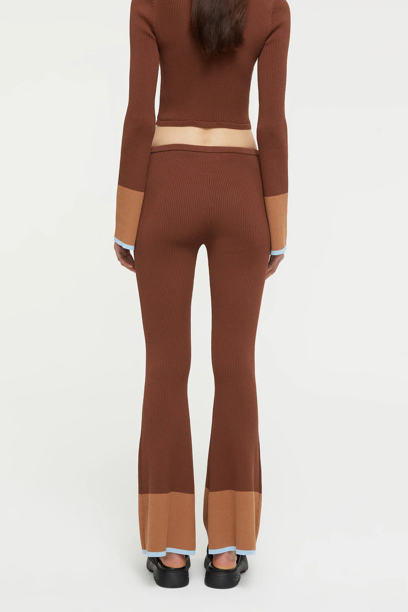 Hazel Pant | Chocolate/Sky Blue - Image 4