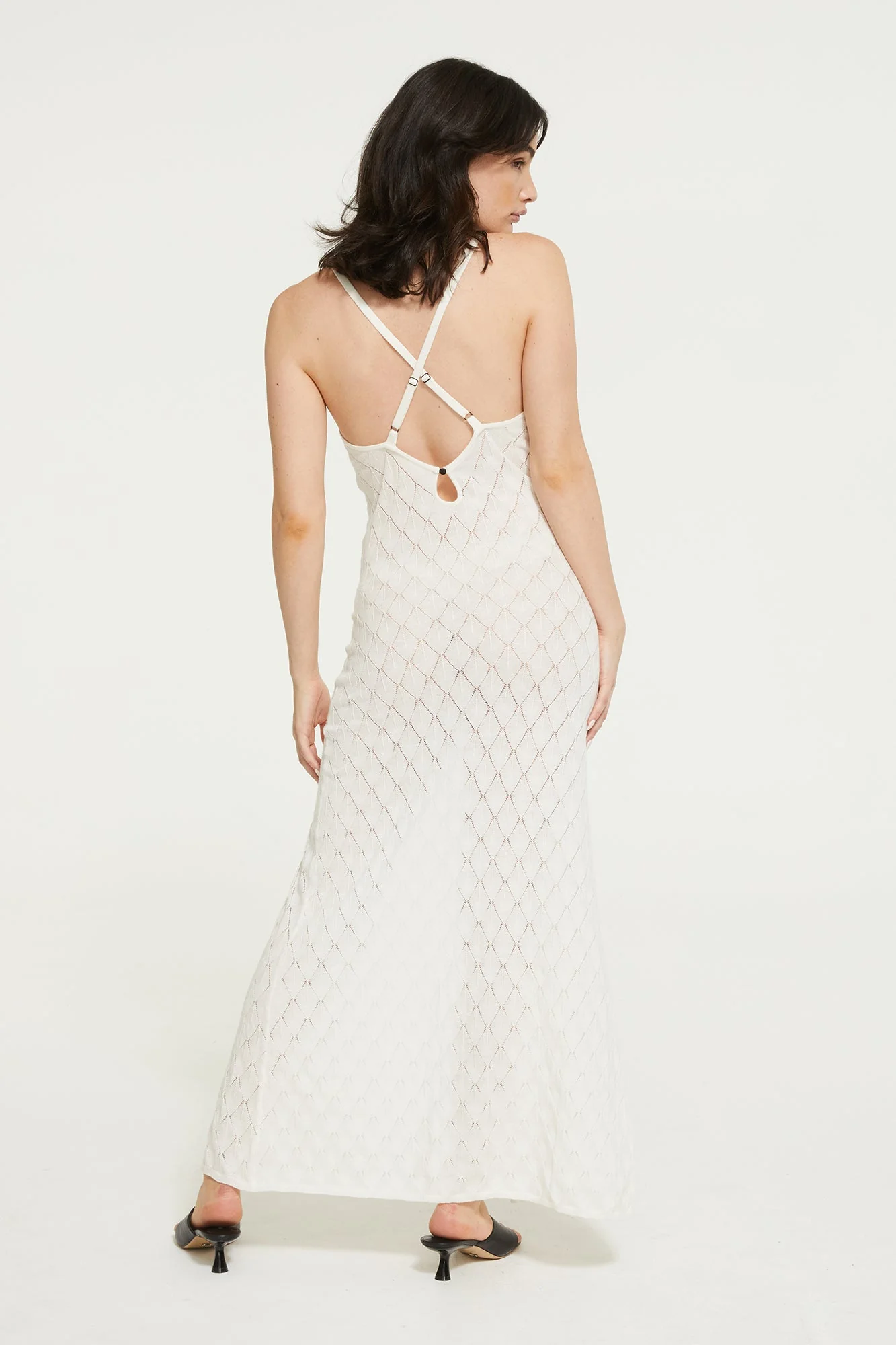 Leaf Knit Midi Dress | Ivory - Image 4
