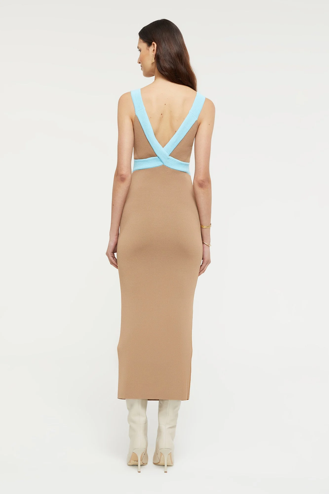 Lilian Dress | Sand/Aqua - Image 5
