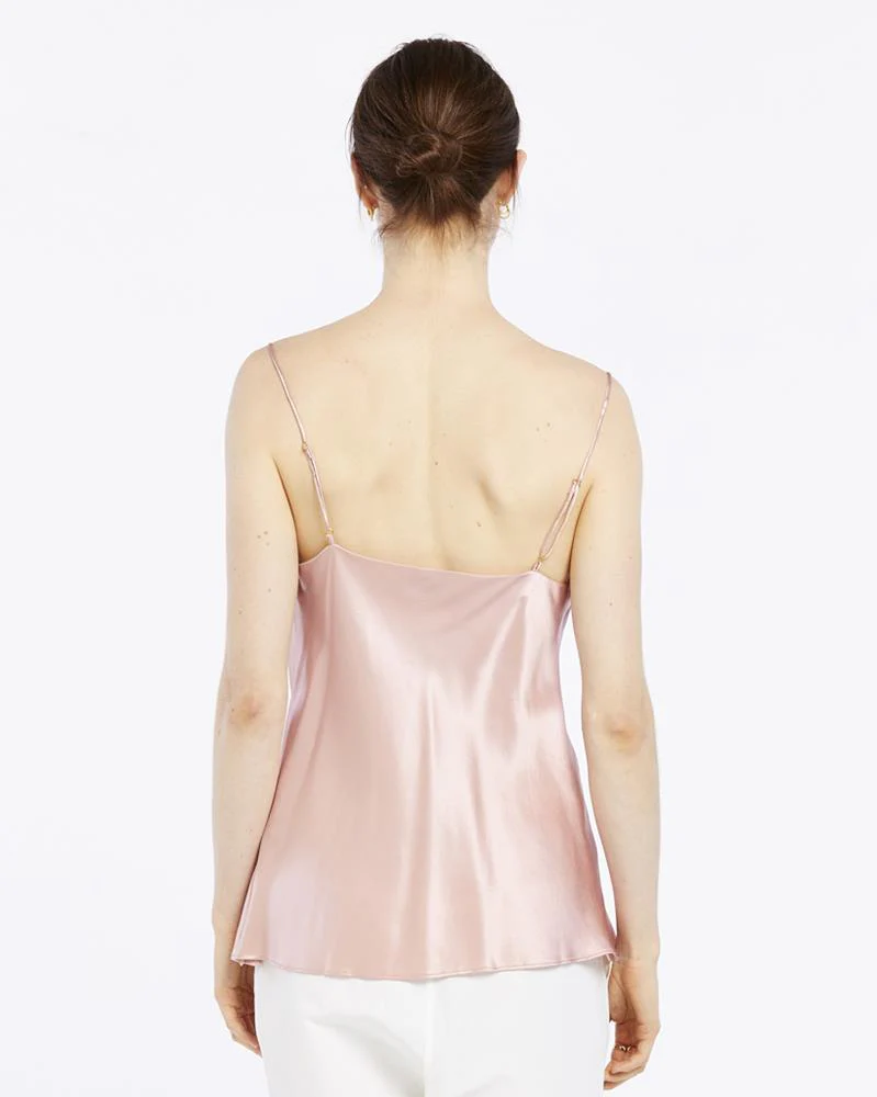 Lydia Cowl Neck Cami | Dusty Rose Satin - Image 3