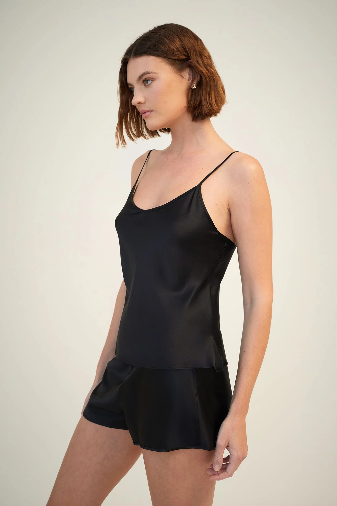 Plain Silk Cami | Black - Image 2