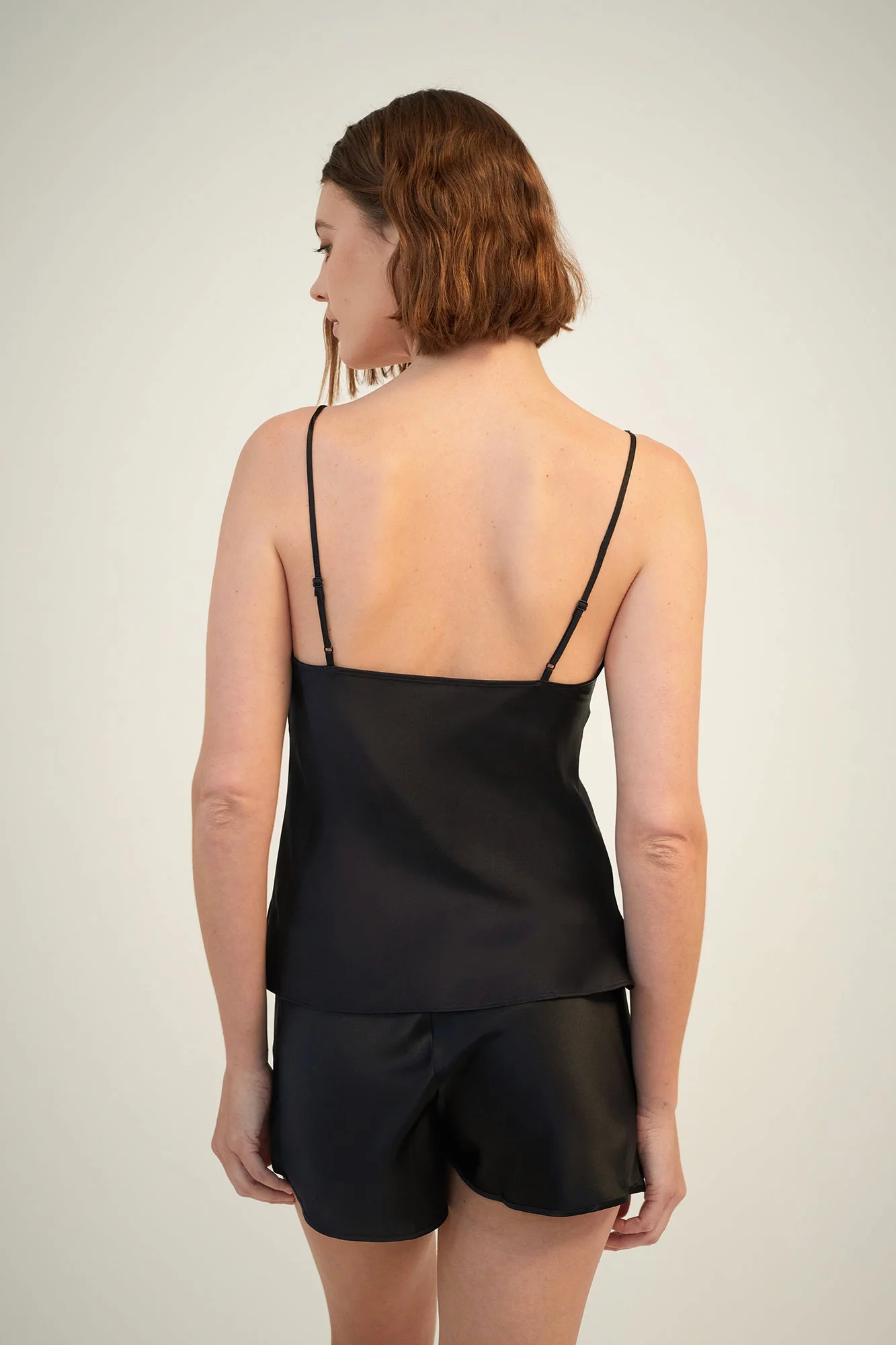Plain Silk Cami | Black - Image 3