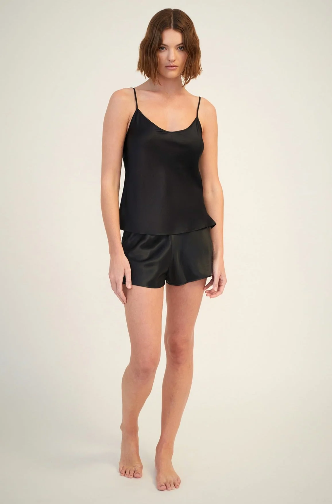 Plain Silk Cami | Black - Image 5
