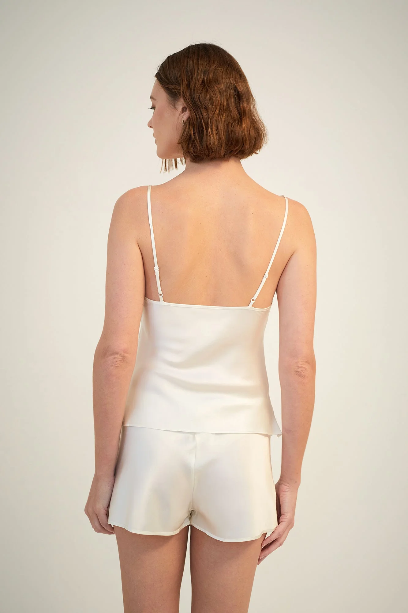 Plain Silk Cami | Creme - Image 4