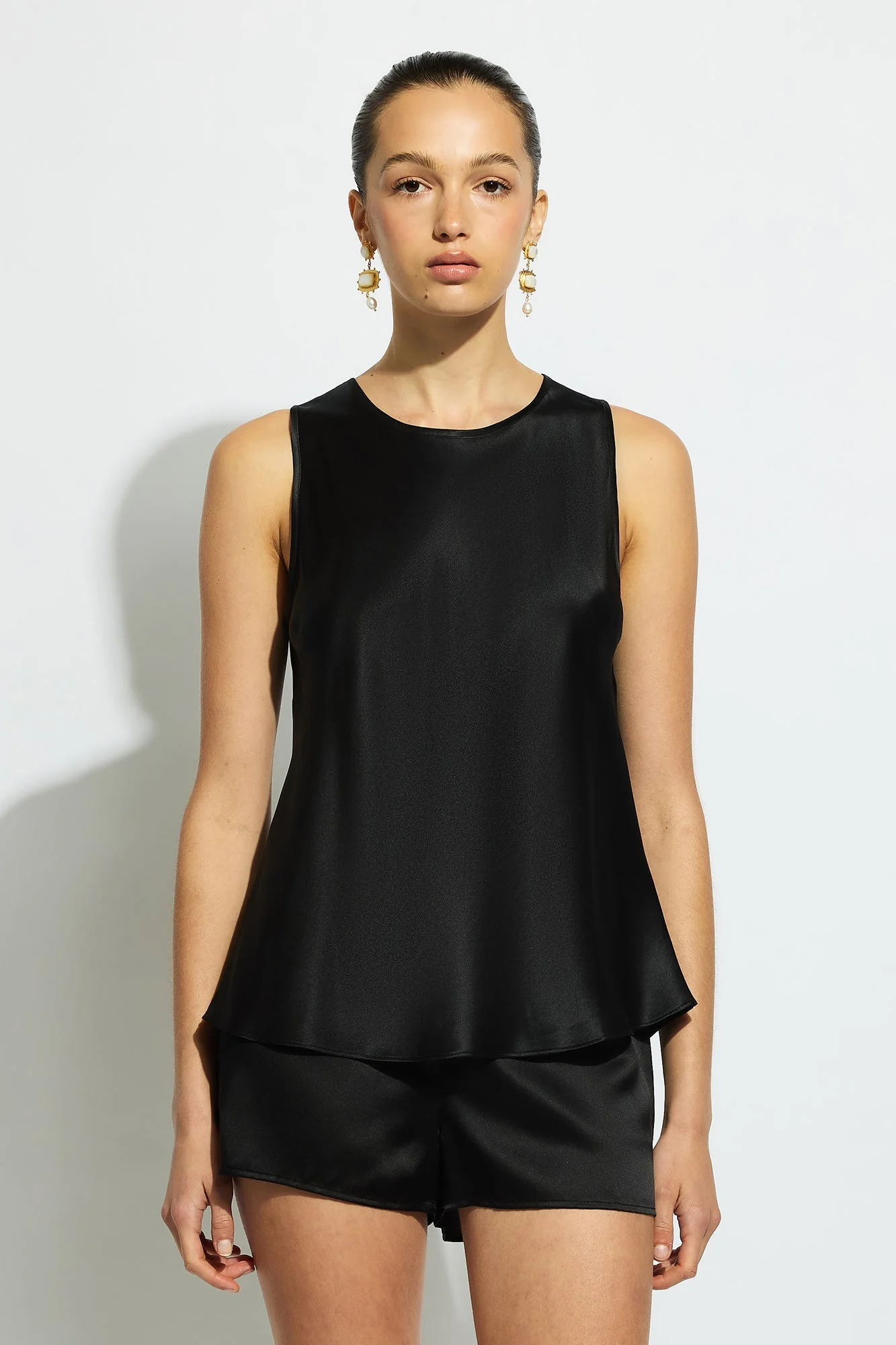 Pure Silk Singlet | Black - Image 3