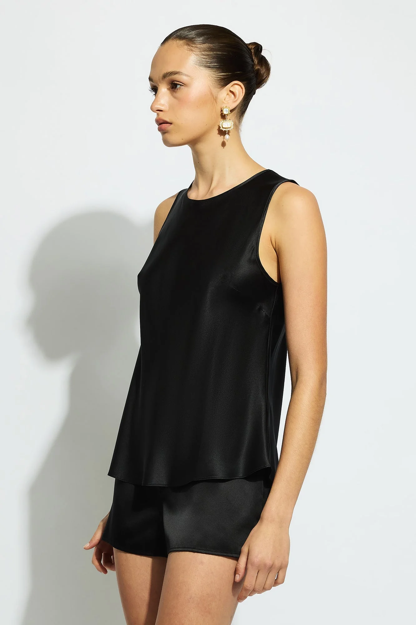 Pure Silk Singlet | Black - Image 4