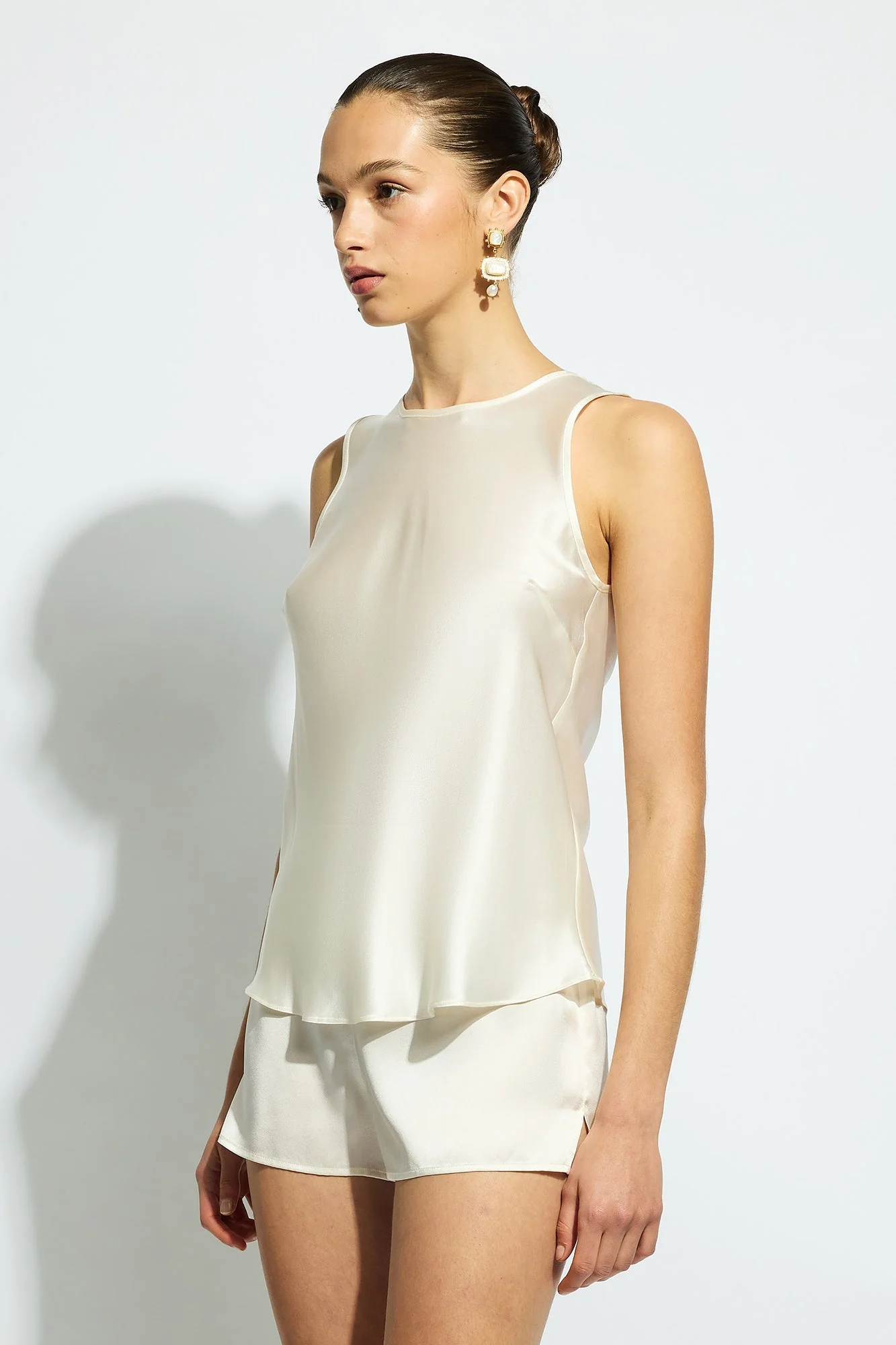 Pure Silk Singlet | Creme - Image 5