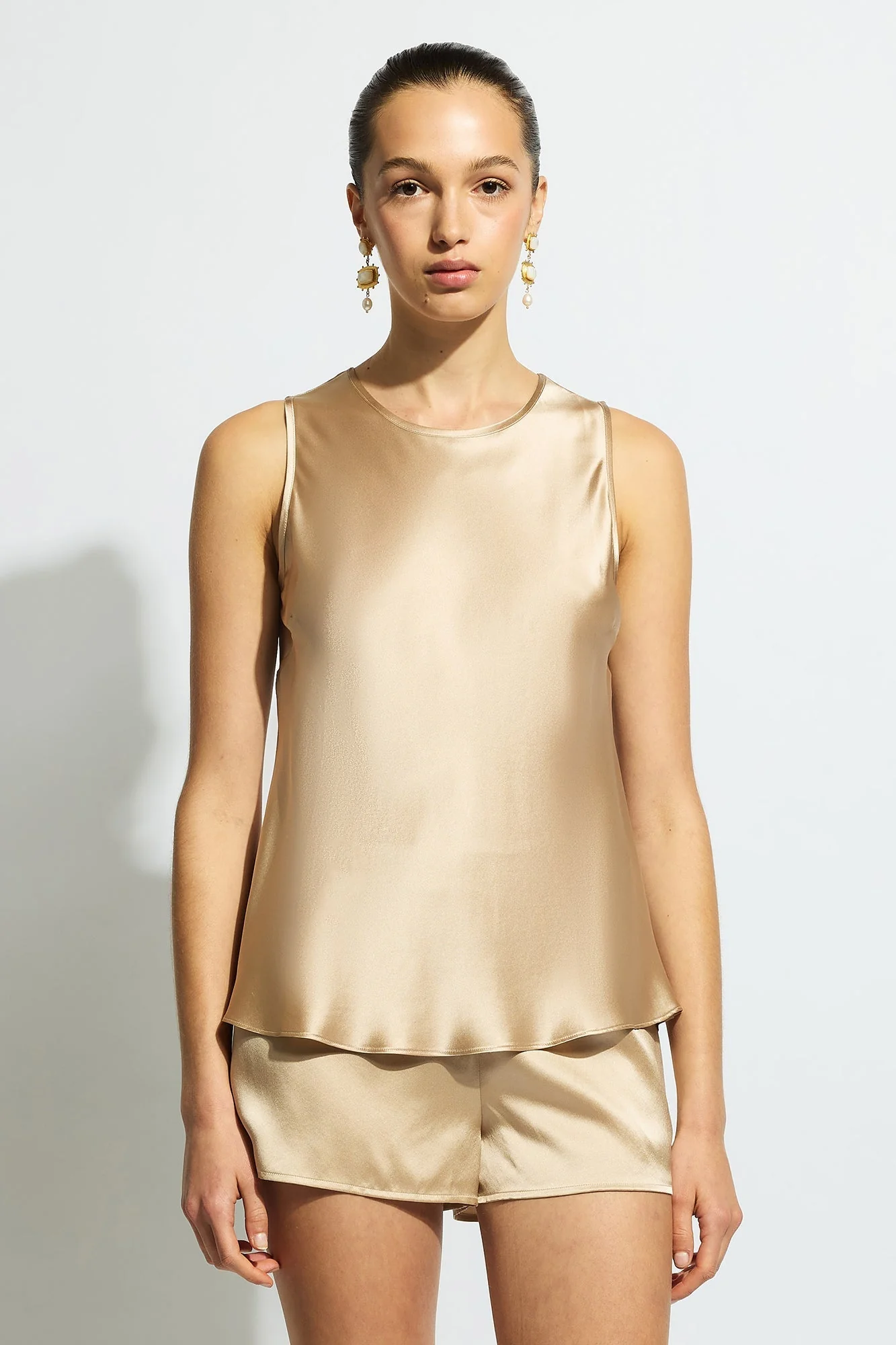 Pure Silk Singlet | Mink - Image 3