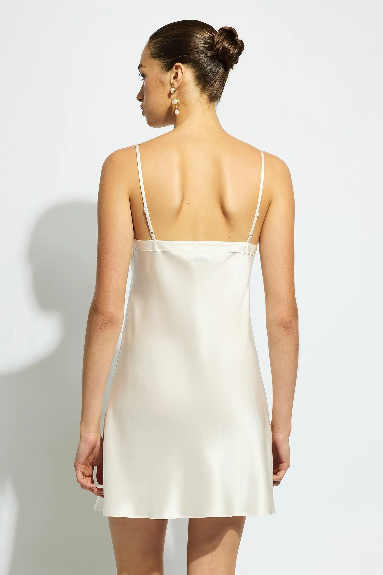 Silk Bias-Cut Chemise | Creme - Image 5