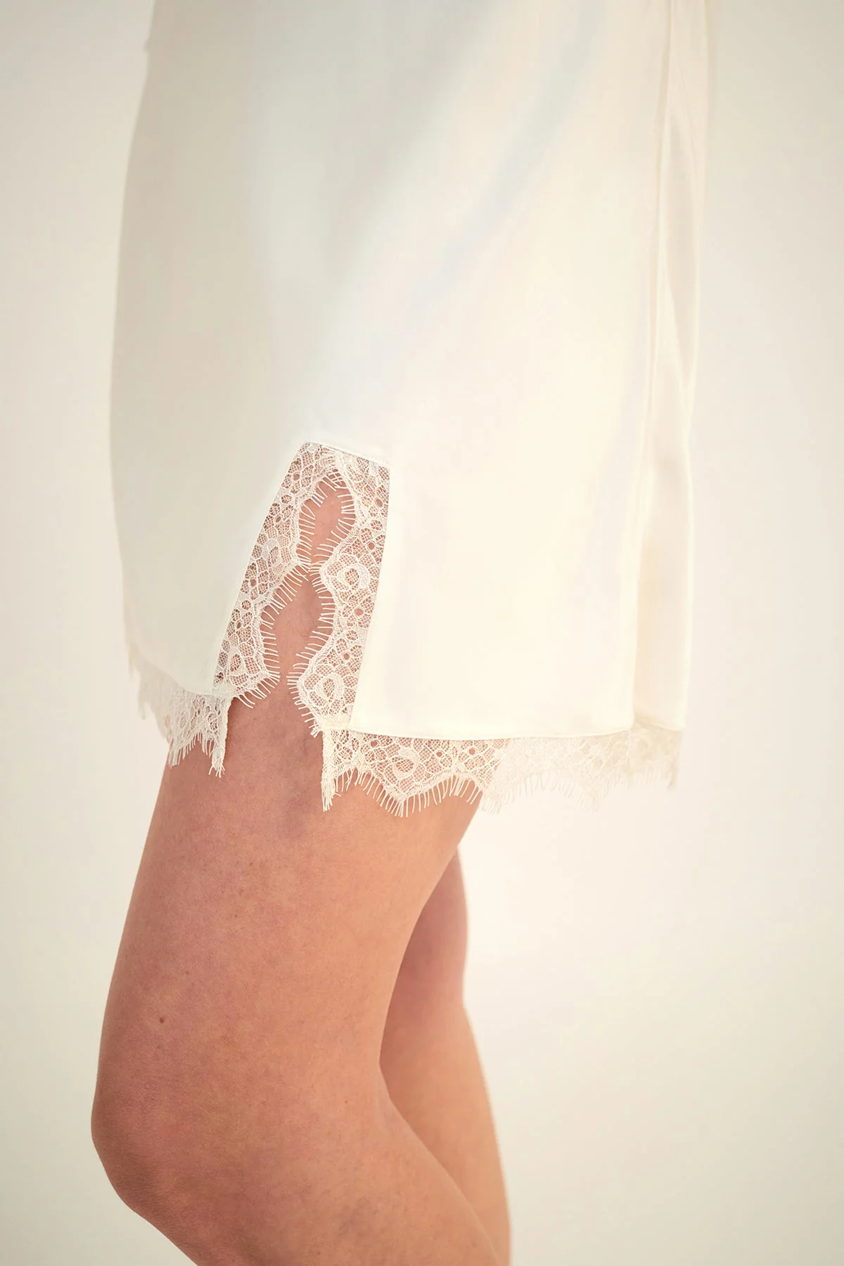Silk Blend Lace Chemise | Ivory - Image 6