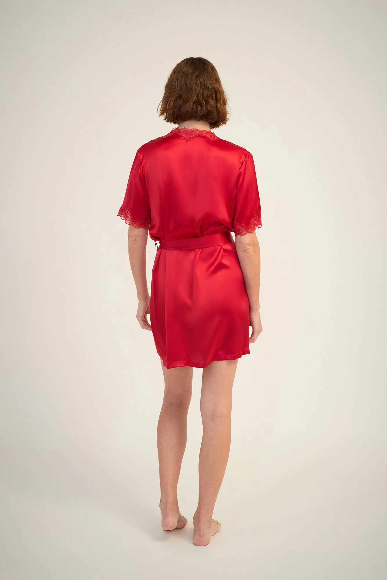 Silk Gown with Lace | Ruby - Image 5
