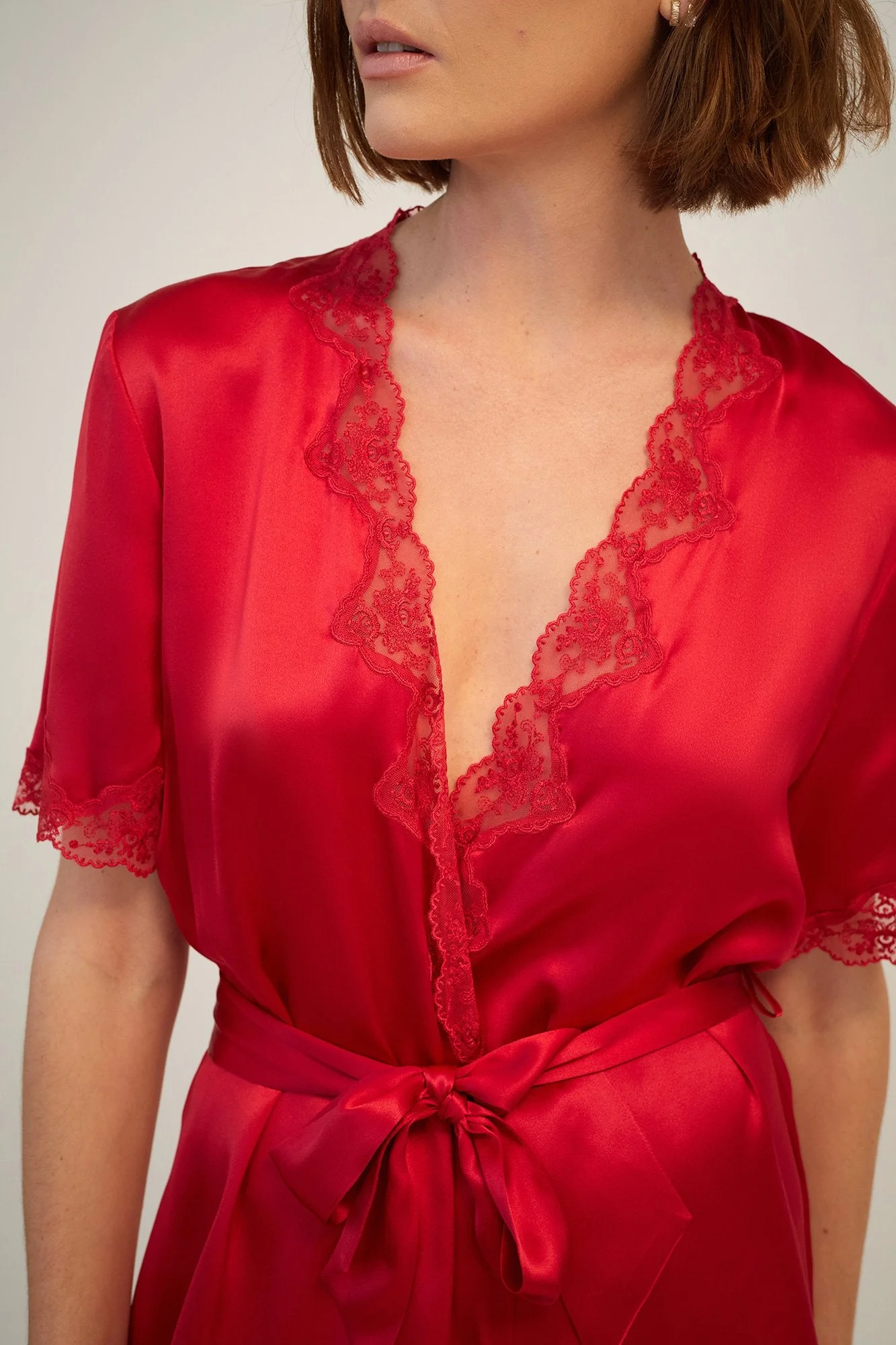Silk Gown with Lace | Ruby - Image 6