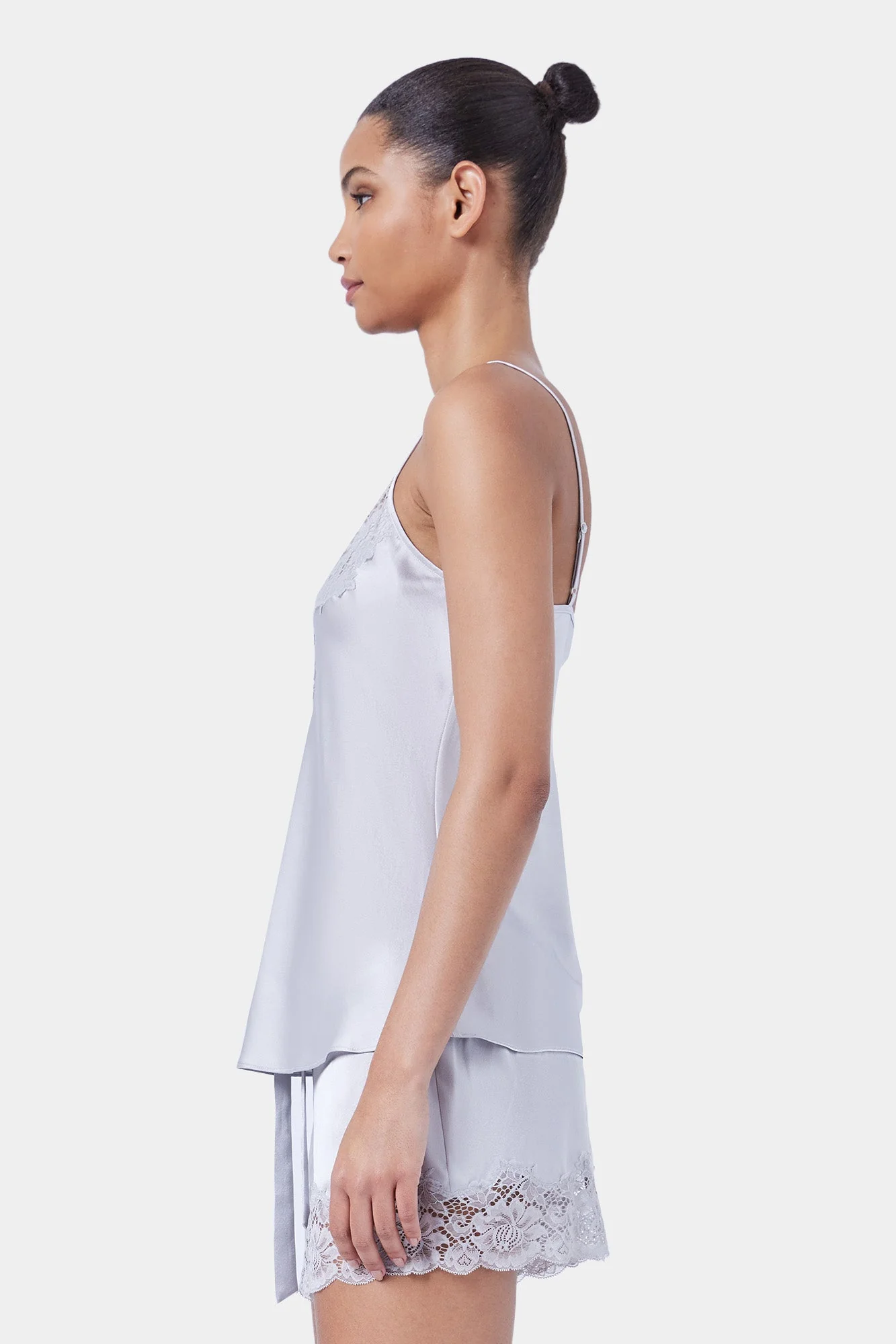 Silk Lace Cami | Silver - Image 3