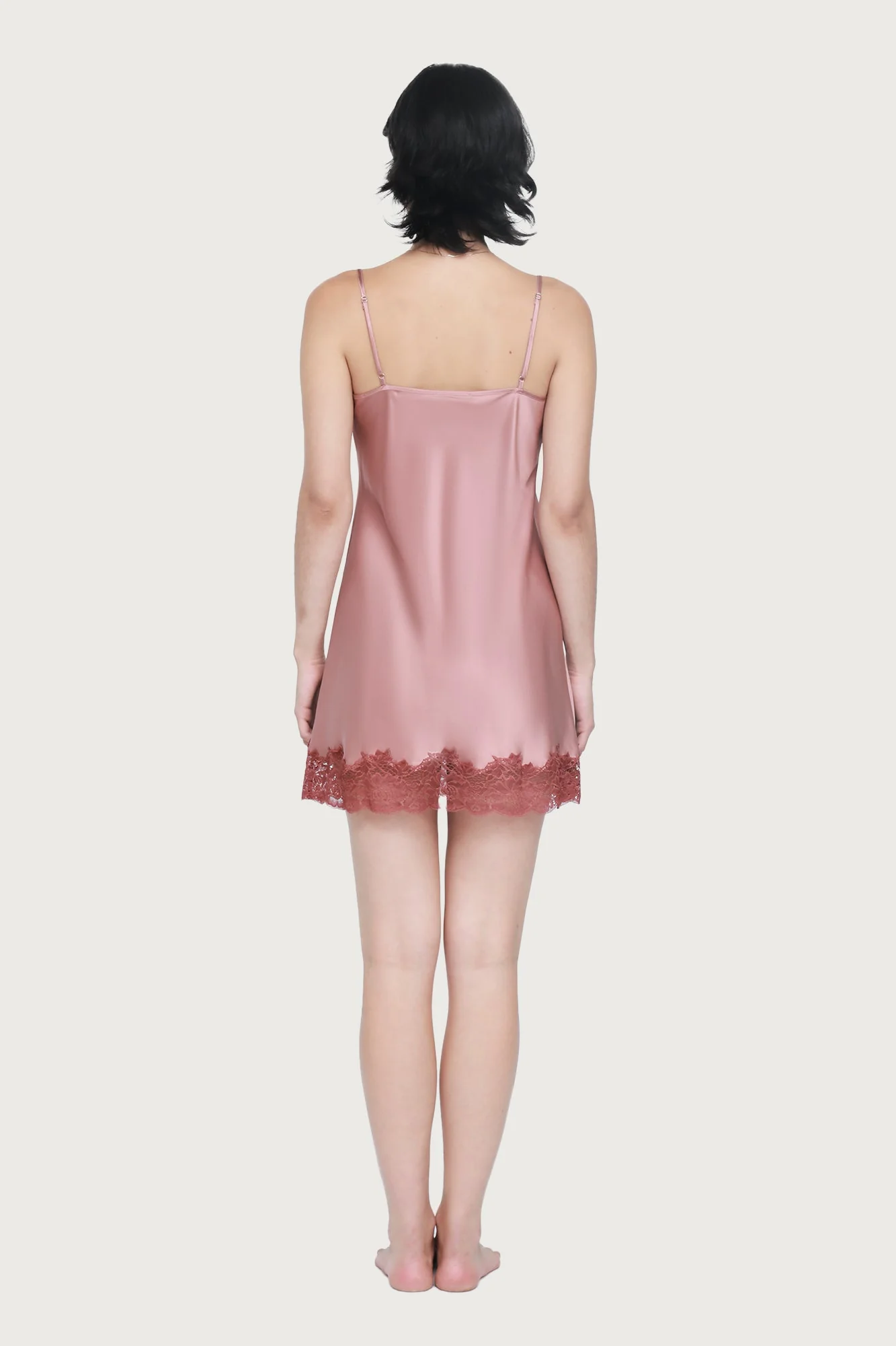 Silk Lace Chemise | Mauve - Image 4