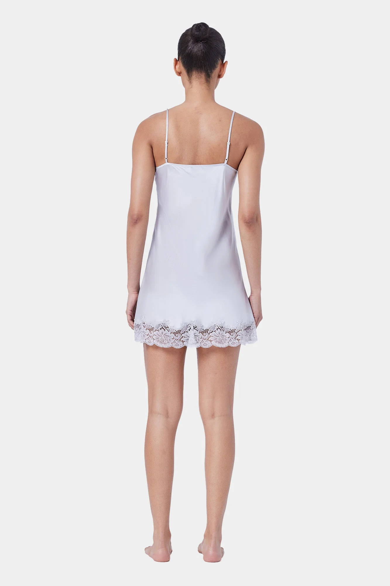 Silk Lace Chemise | Silver - Image 4