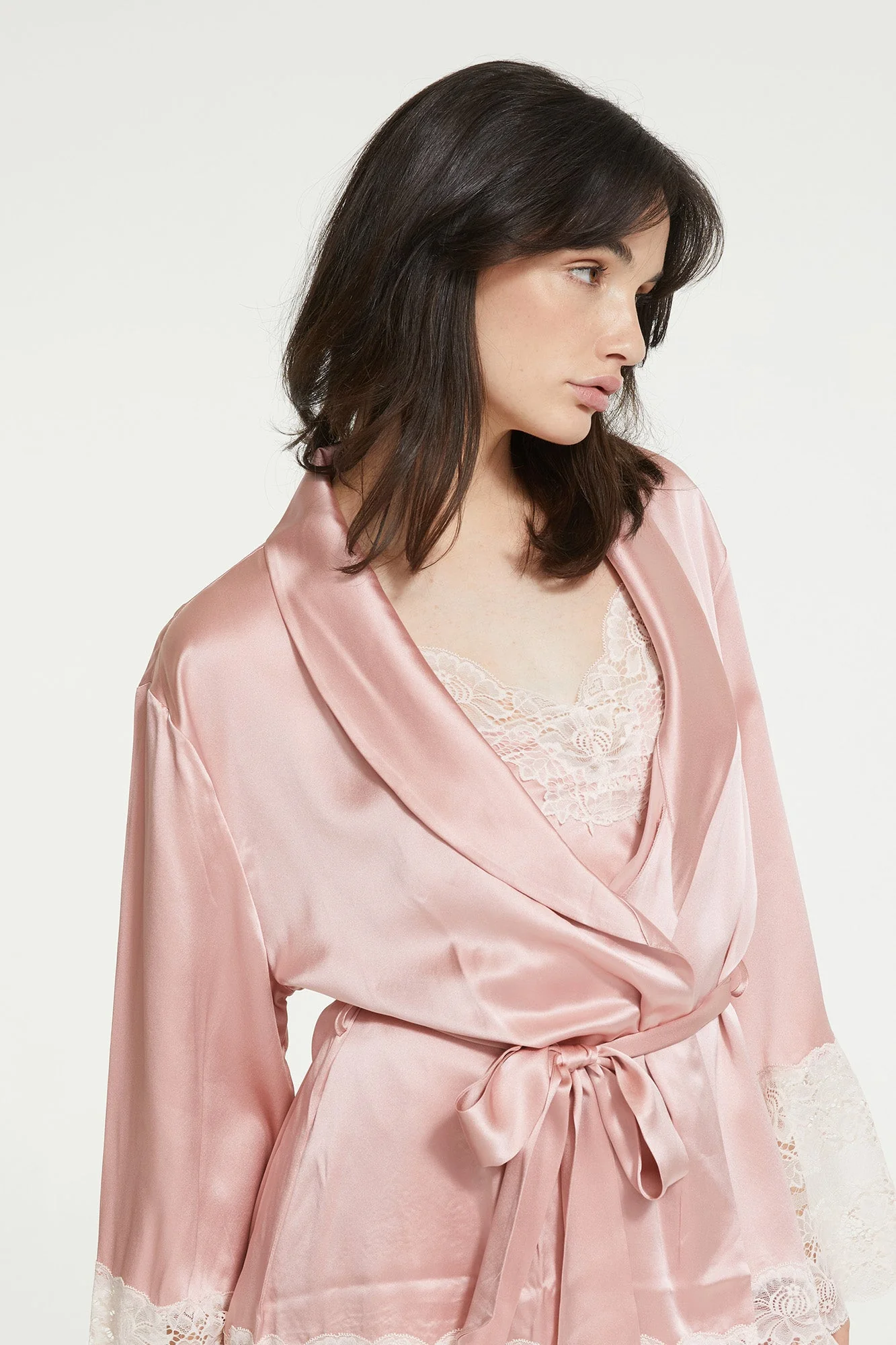 Silk Lace Robe | Bridal Rose - Image 2