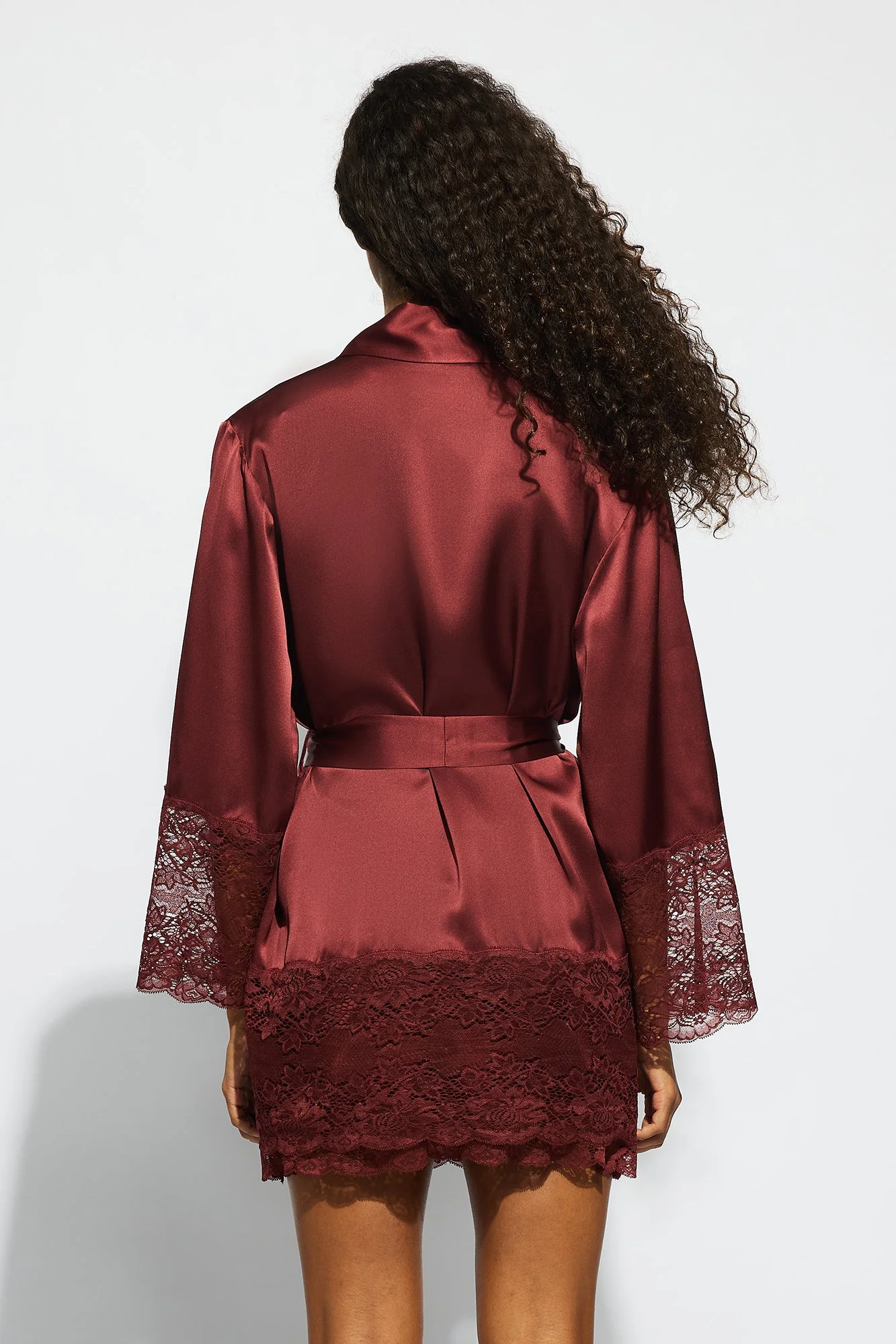 Silk Lace Robe | Ruby Red - Image 5