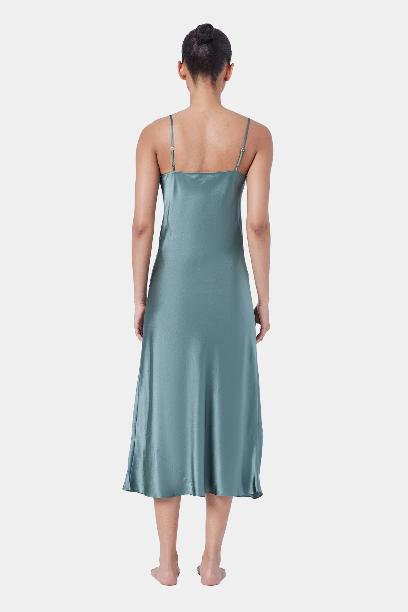 Silk Lace Slip | Moss - Image 4
