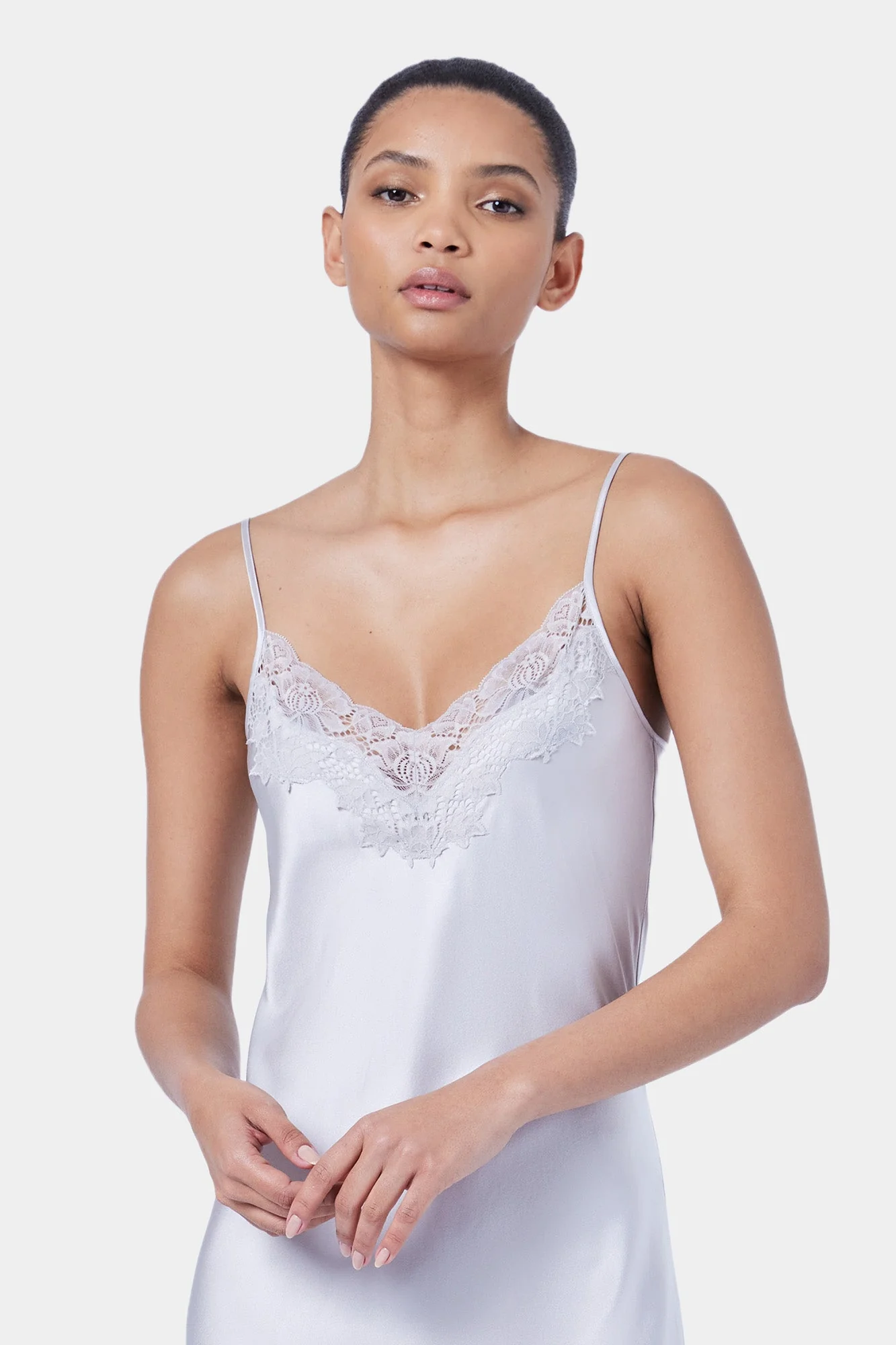 Silk Lace Slip | Silver - Image 3