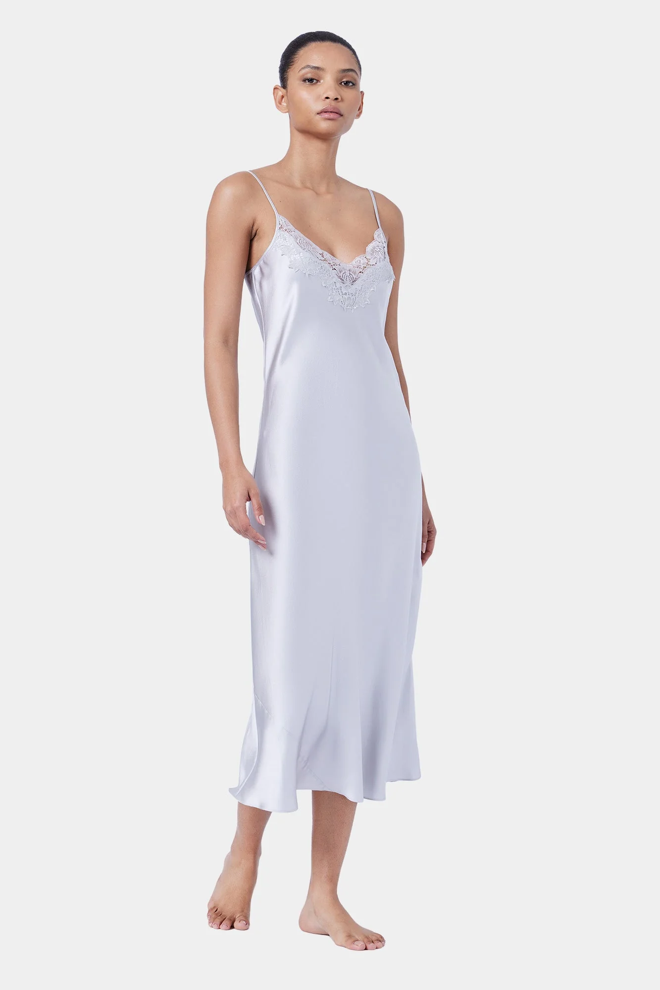 Silk Lace Slip | Silver - Image 6