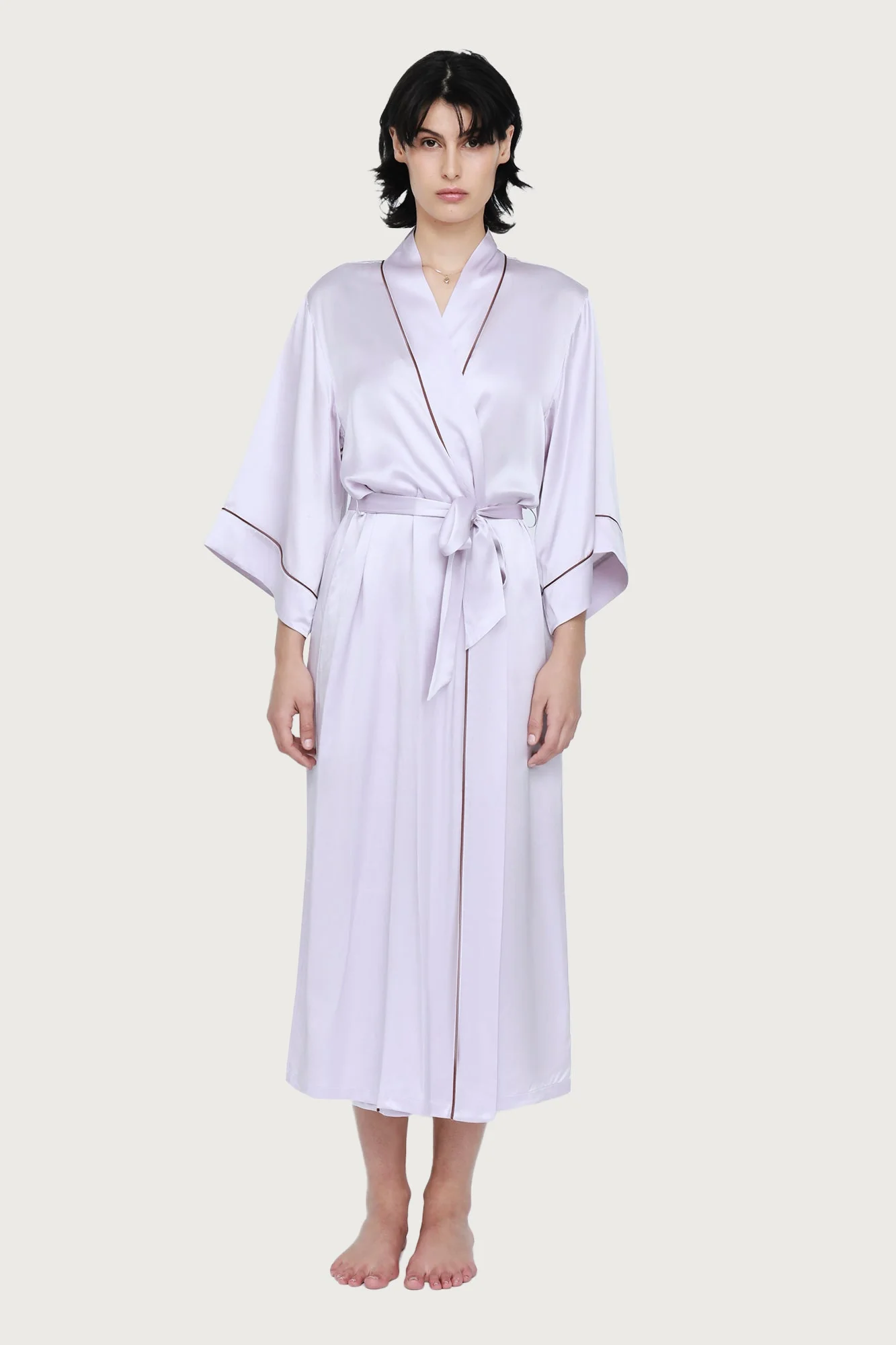 Silk Robe | Lilac Ash