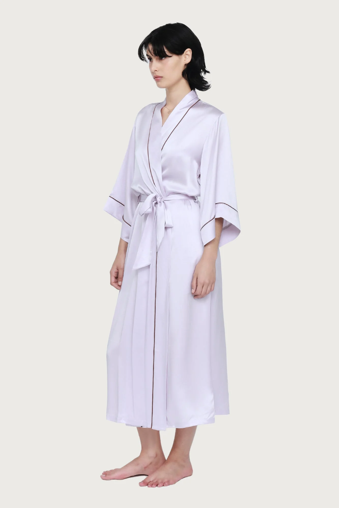Silk Robe | Lilac Ash - Image 3